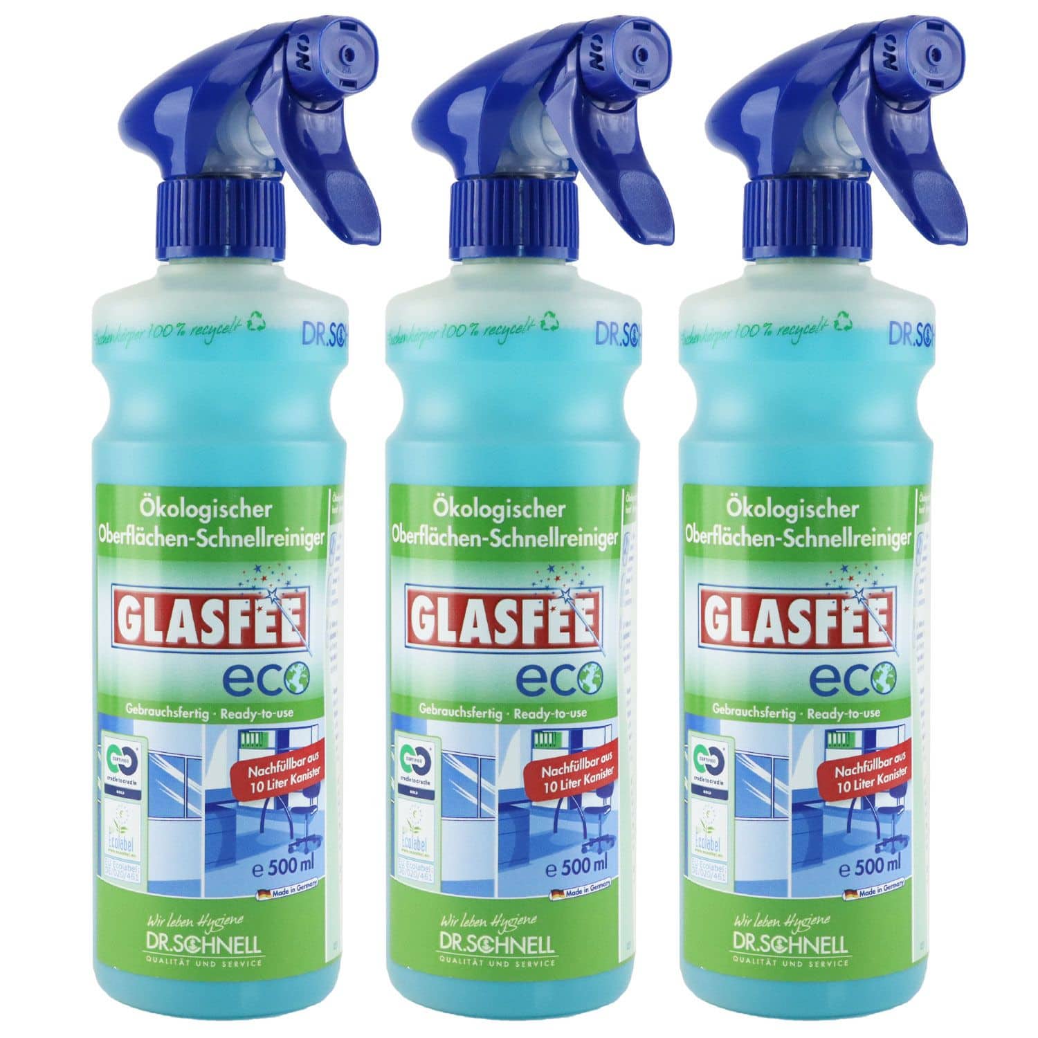 Dr Schnell Glasfee Eco 3 X 500 Ml Glasreiniger Mit Spr