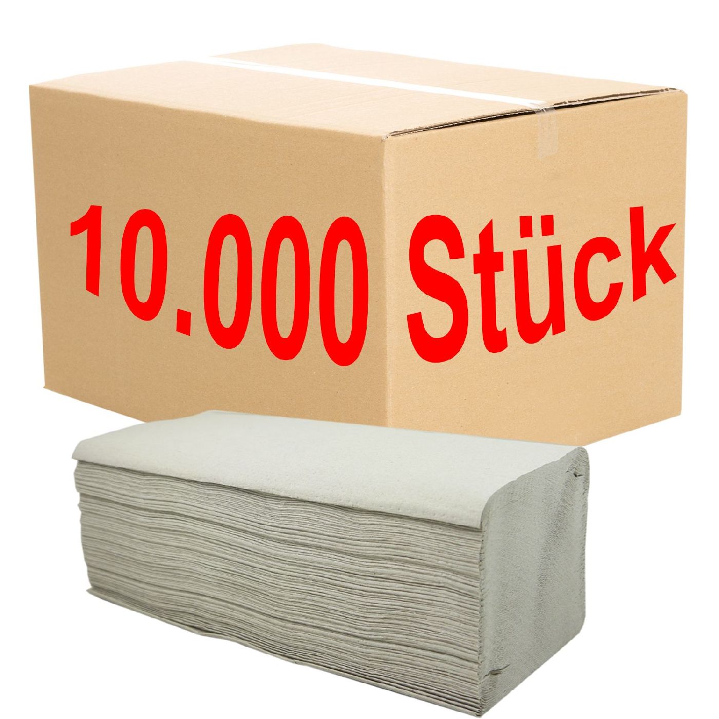 10000x Handtuchpapier Papierhandtücher grau für Handtuchspender Versankostenfrei 
