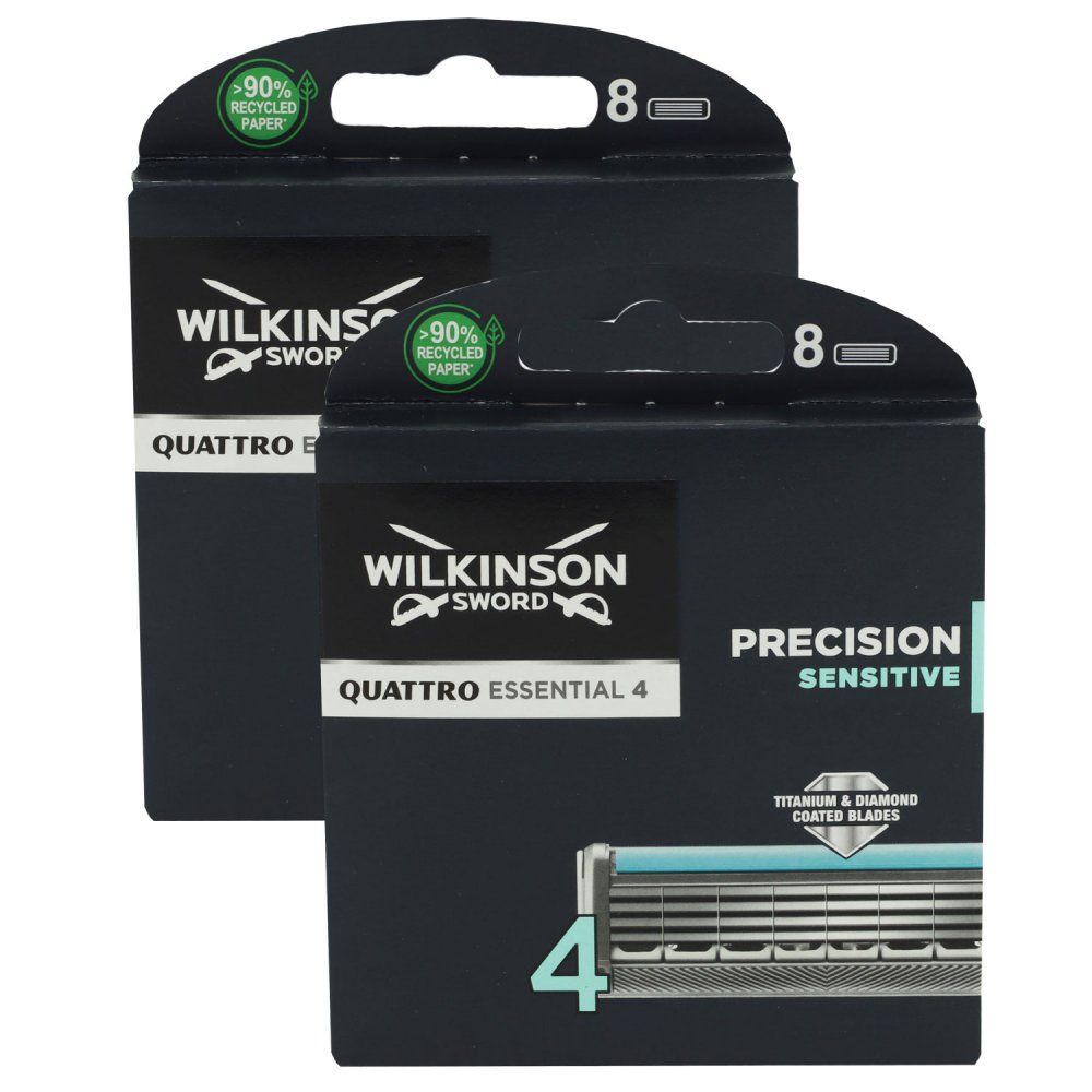 16 Wilkinson Quattro Titanium Sensitive Rasierklingen Klingen 2x8er Set 16 Stück 