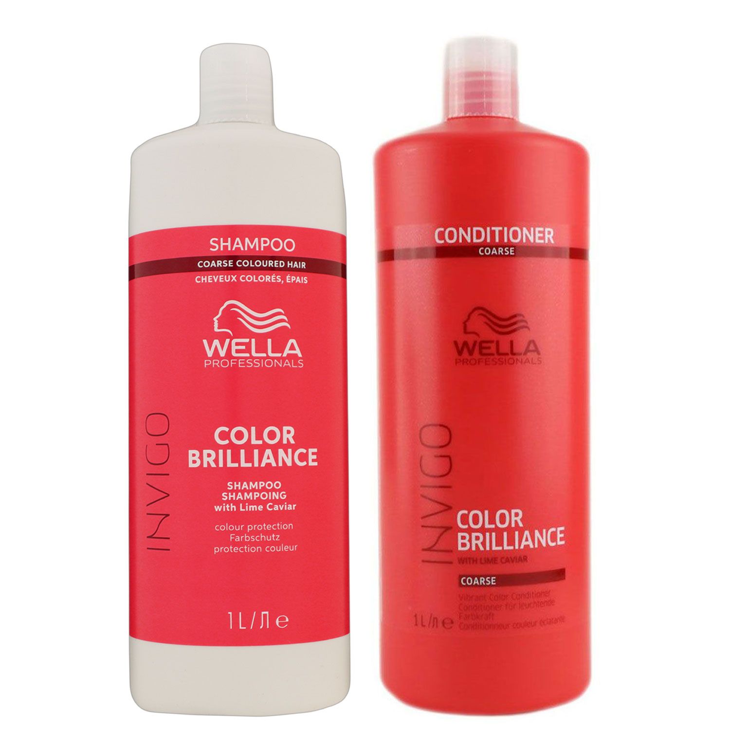 Wella INVIGO Brilliance Shampoo & Conditioner 1000ml Kräftiges ...