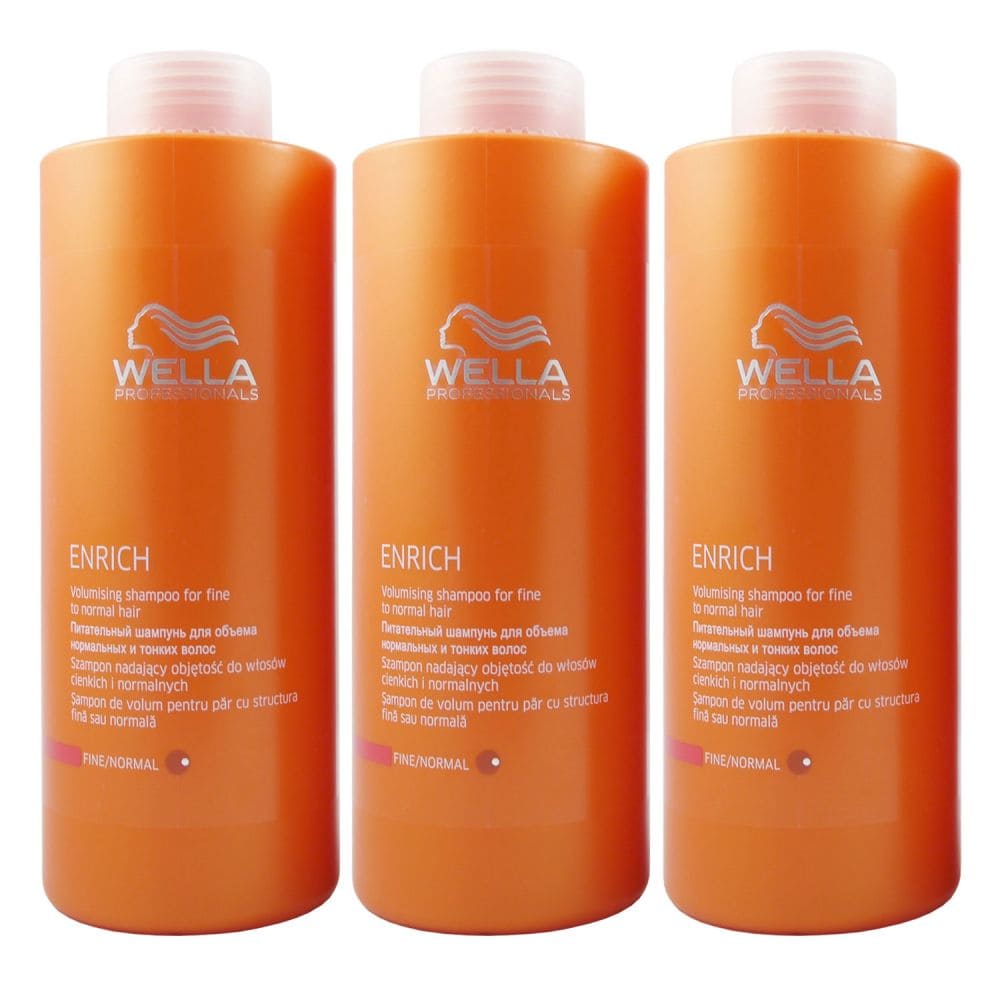Wella Shampoo Enrich 3 x 1000 ml normales dünnes Haar bei Riemax