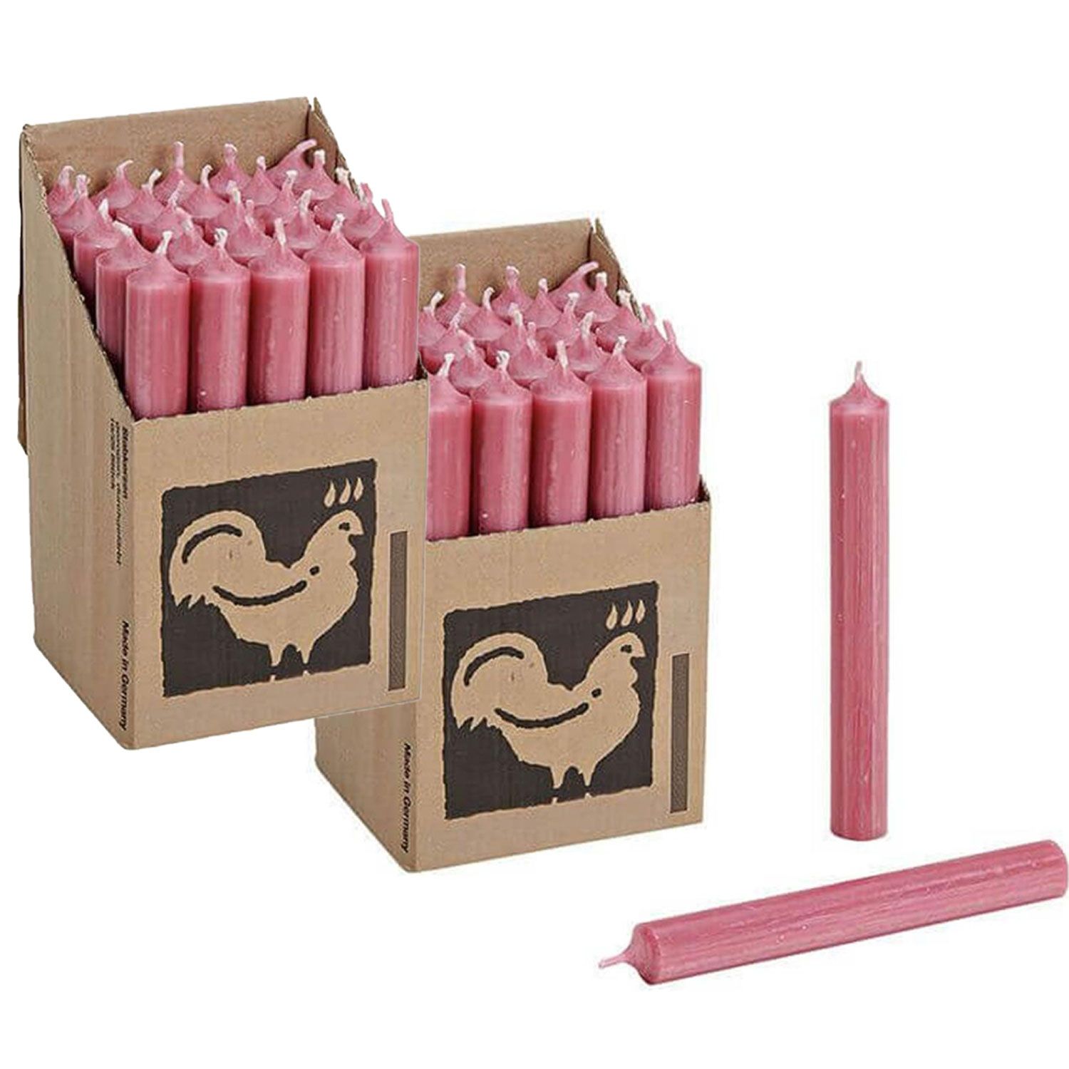 2 x 25 Stabkerzen Altrosa 250 x 22 mm Kerzenfarm Kerzen Candle Set