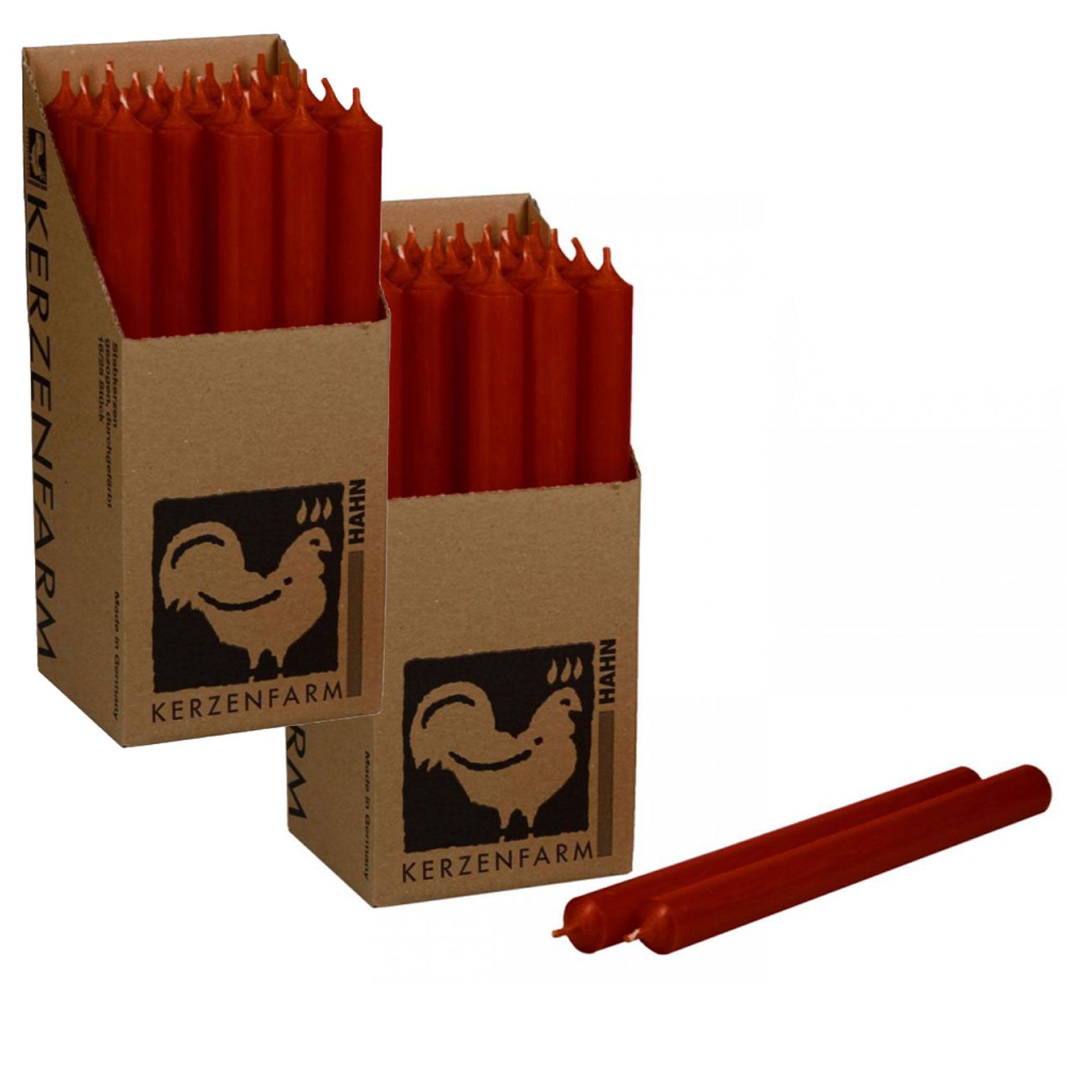 2 x 25 Stabkerzen Himbeerrot 250 x 22 mm Kerzenfarm Kerzen Candle Set