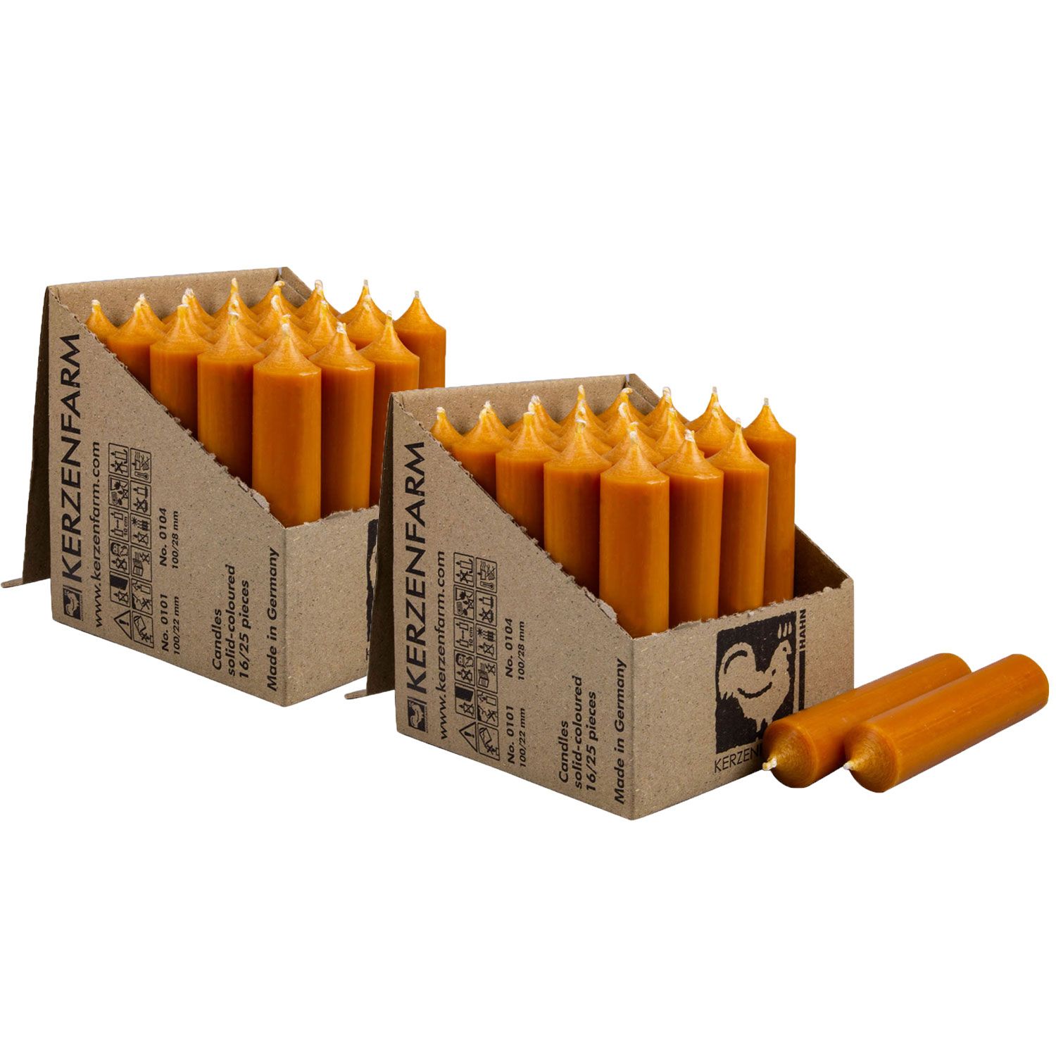 2 x 25 Stabkerzen Natur 100 x 22 mm Kerzenfarm Kerzen Candle Set