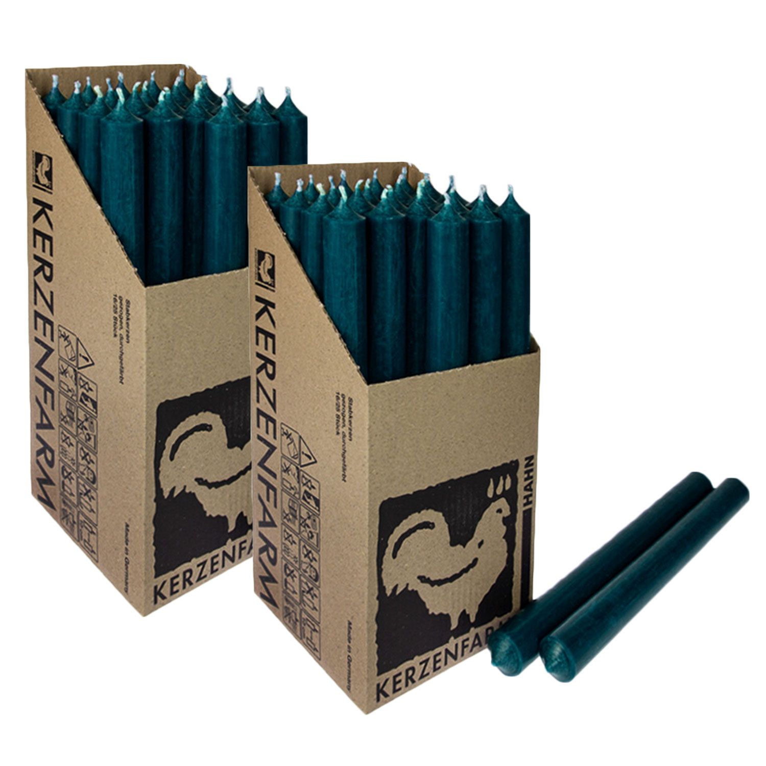 2 x 25 Stabkerzen Ozeanblau 250 x 22 mm Kerzenfarm Kerzen Candle Set