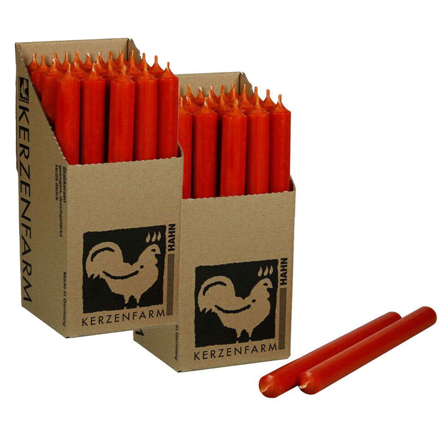 2 x 25 Stabkerzen Rost 250 x 22 mm Kerzenfarm Kerzen Candle Set