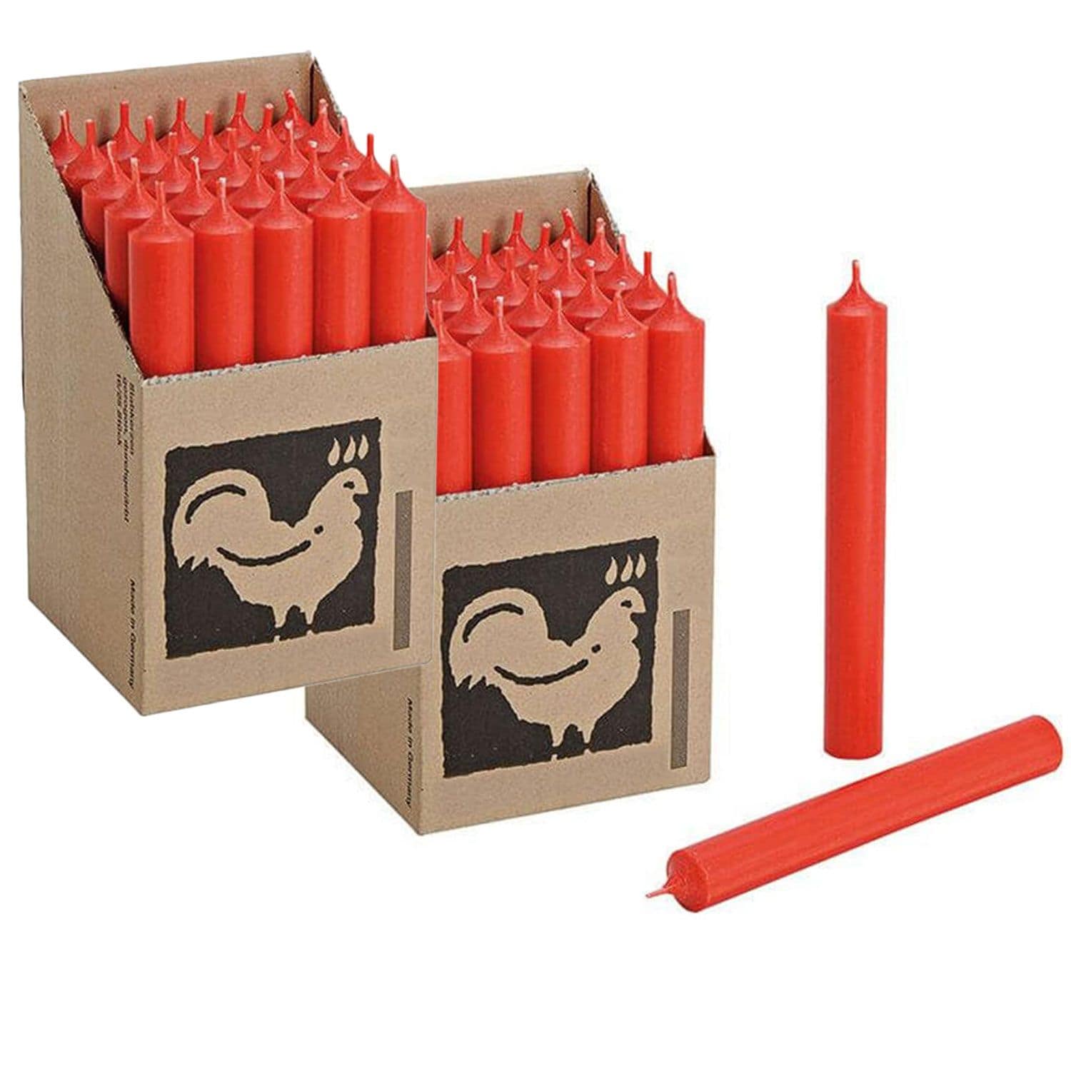 2 x 25 Stabkerzen Rot 250 x 22 mm Kerzenfarm Kerzen Candle Set