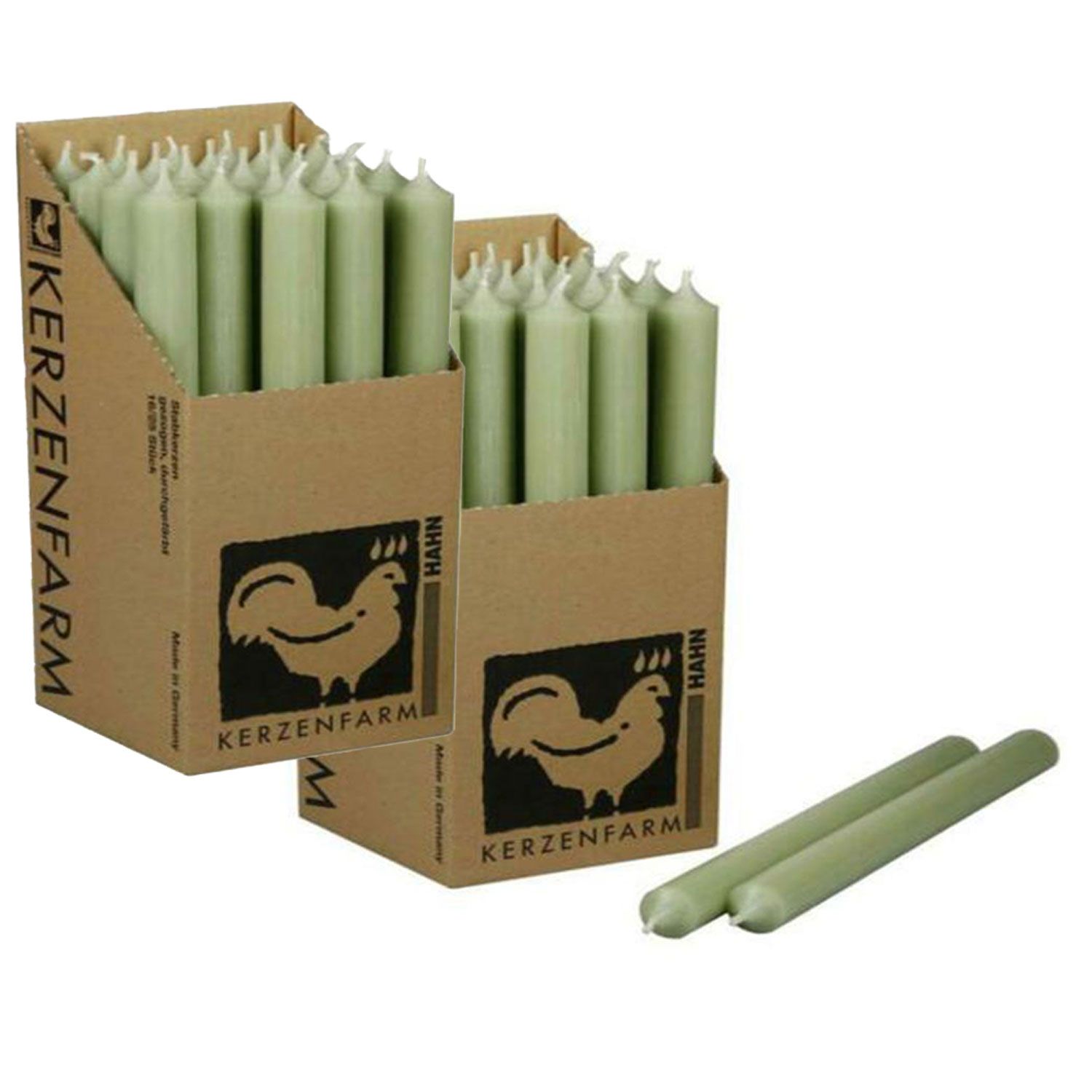 2 x 25 Stabkerzen Salbei 180 x 22 mm Kerzenfarm Kerzen Candle Set