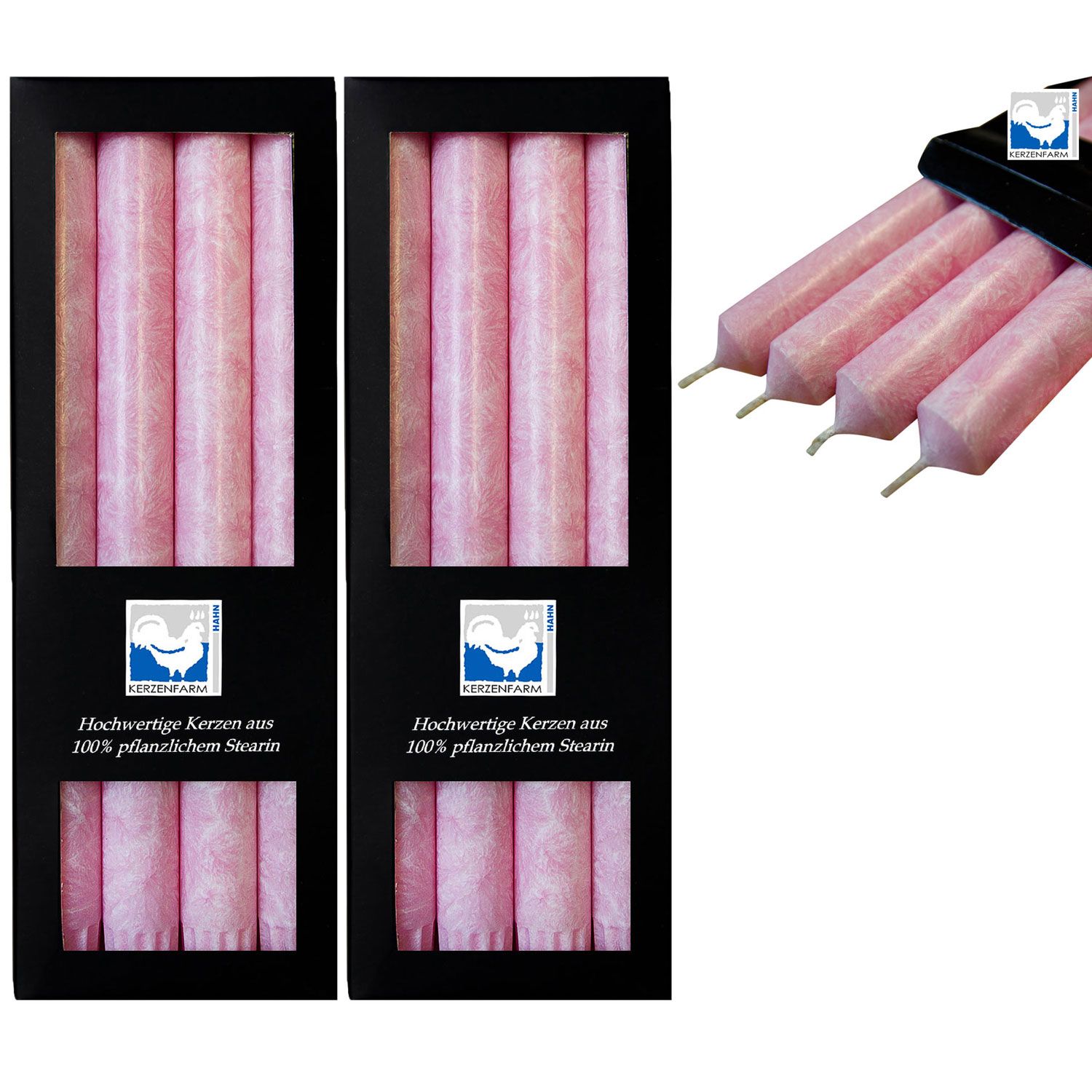 2 x 4 Stearin Stabkerzen Pastellaltrosa 250 x 22 mm Kerzenfarm Kerzen Candle Set