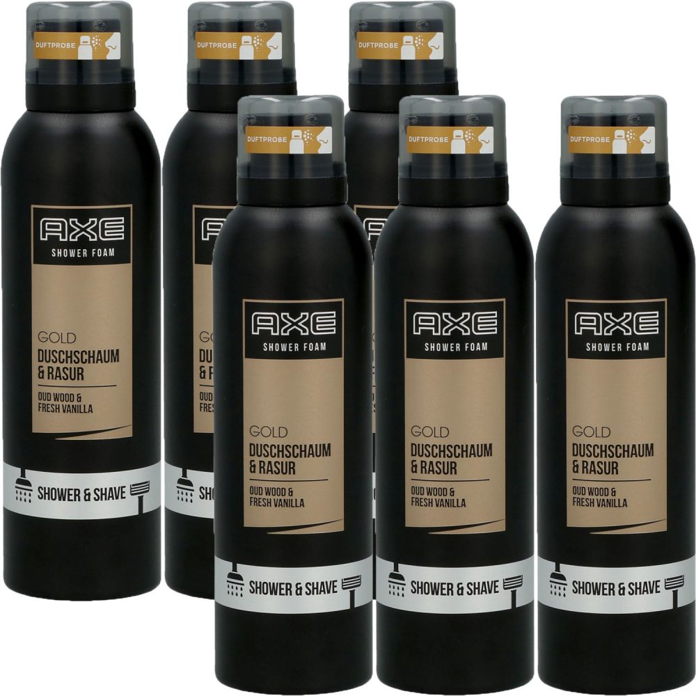 Axe Gold Oud Wood & Fresh Vanilla 6x200 ml Shower Shave Foam bei Riemax