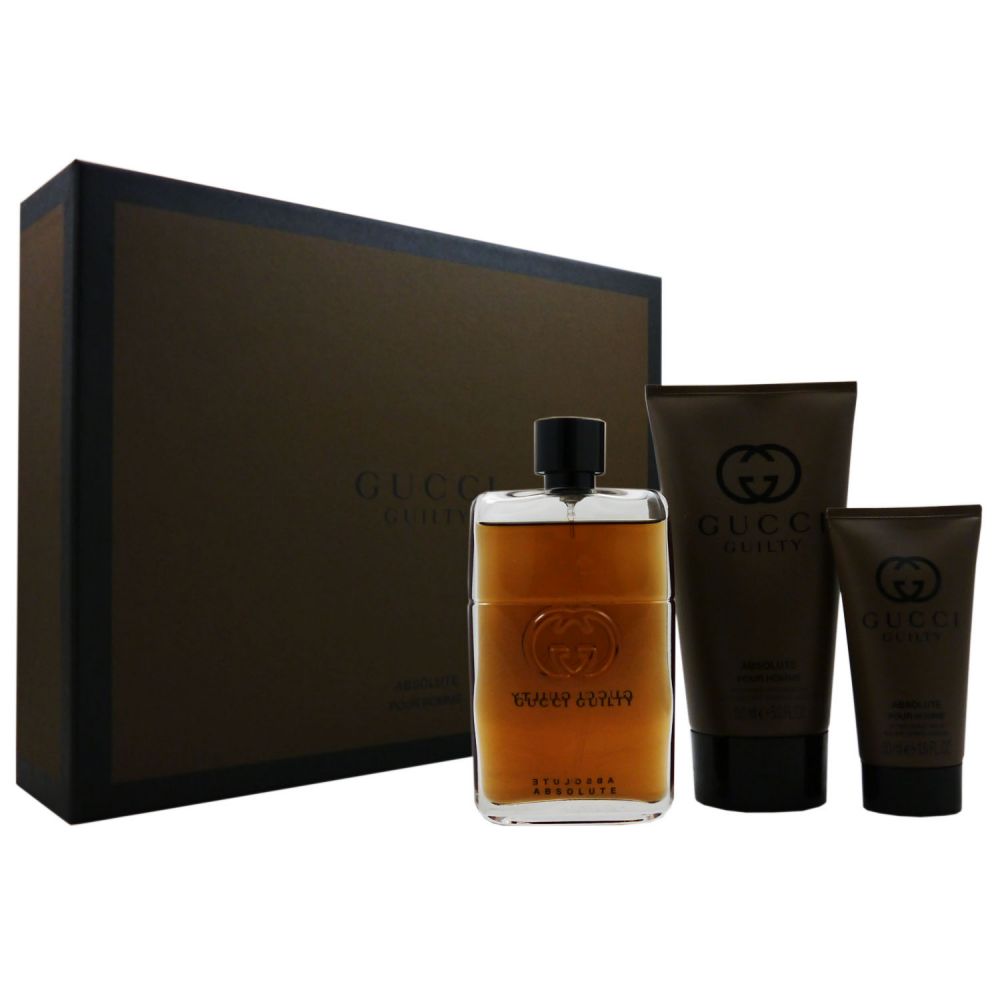 Gucci Guilty Absolute pour Homme Set 90ml EDP & 150ml SG & 50ml ASB bei