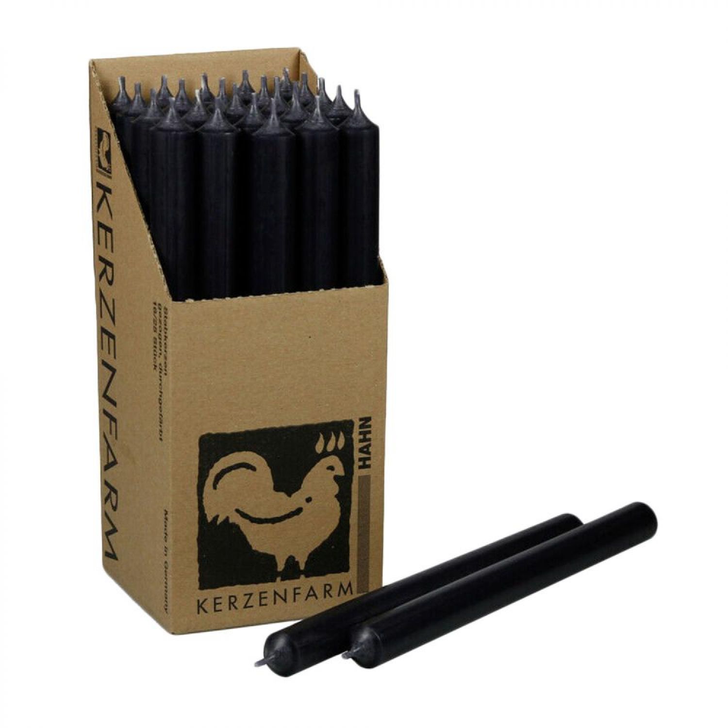 25 Stabkerzen Anthrazit 250 x 22 mm Kerzenfarm Kerzen Candle