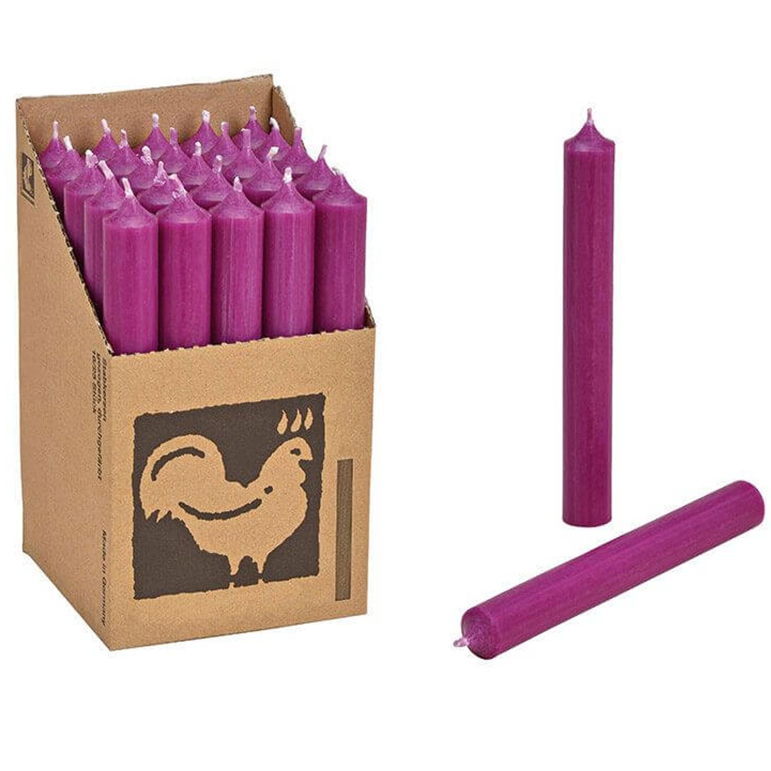 25 Stabkerzen Aubergine 180 x 22 mm Kerzenfarm Kerzen Candle