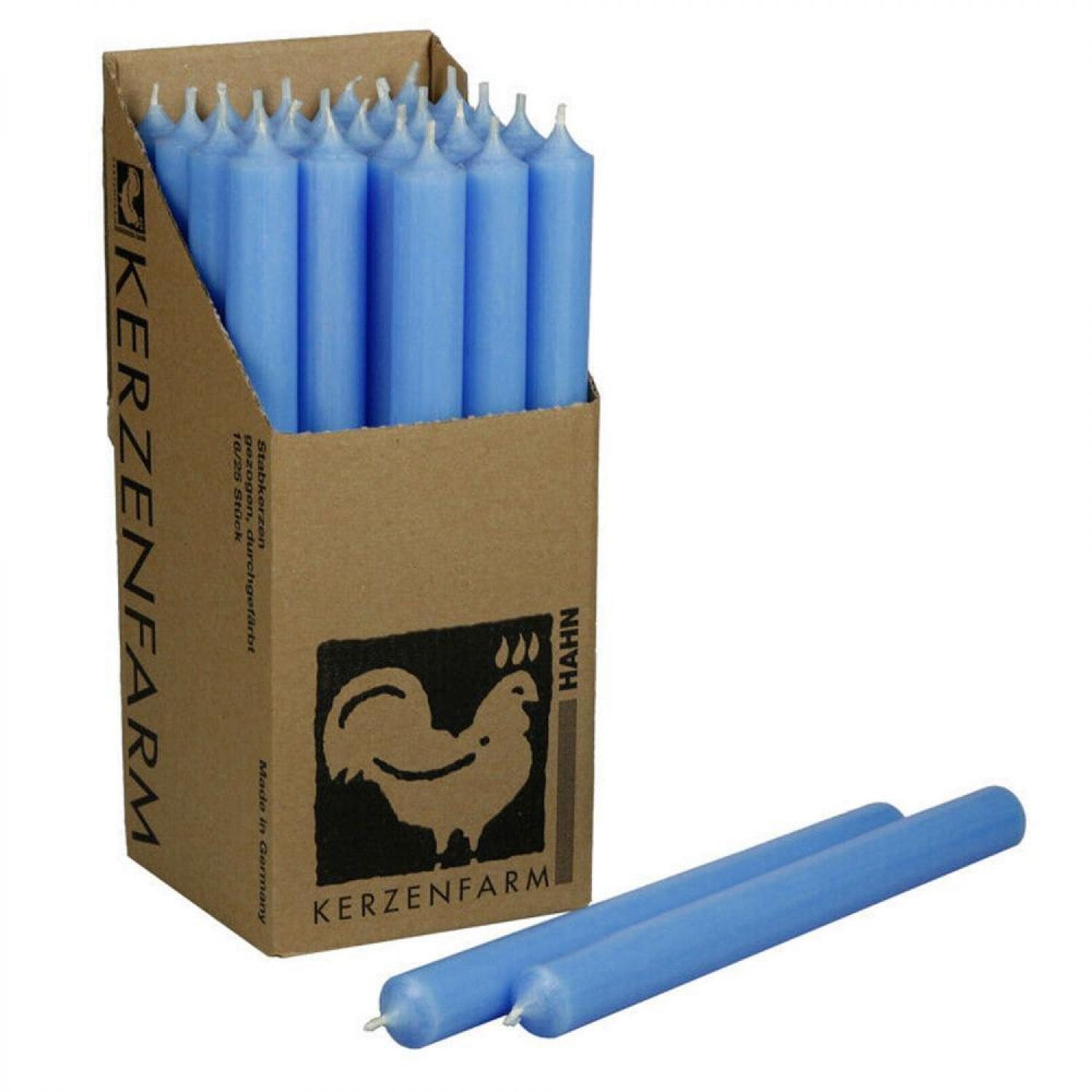 25 Stabkerzen Hellblau 250 x 22 mm Kerzenfarm Kerzen Candle