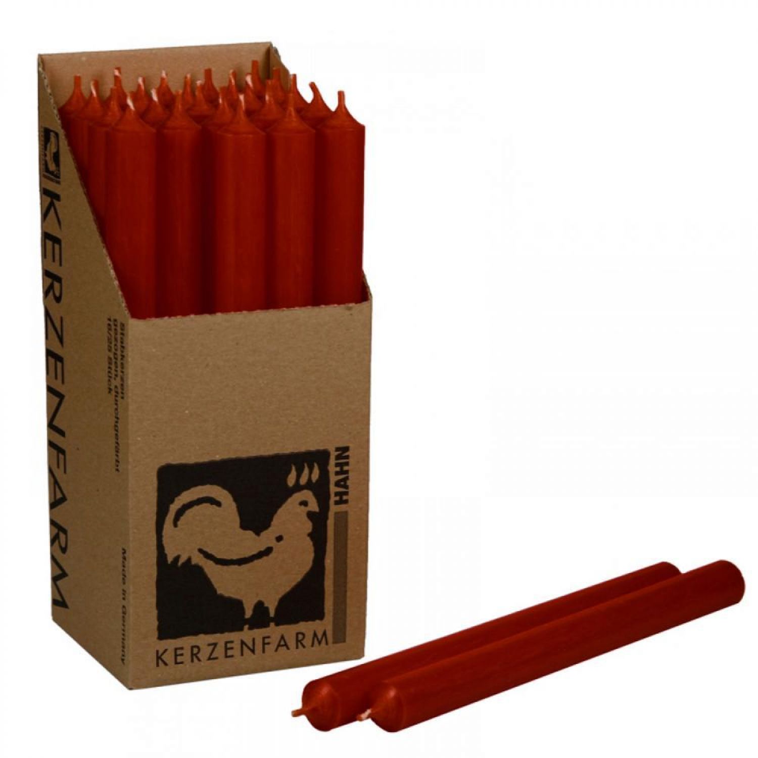 25 Stabkerzen Himbeerrot 250 x 22 mm Kerzenfarm Kerzen Candle