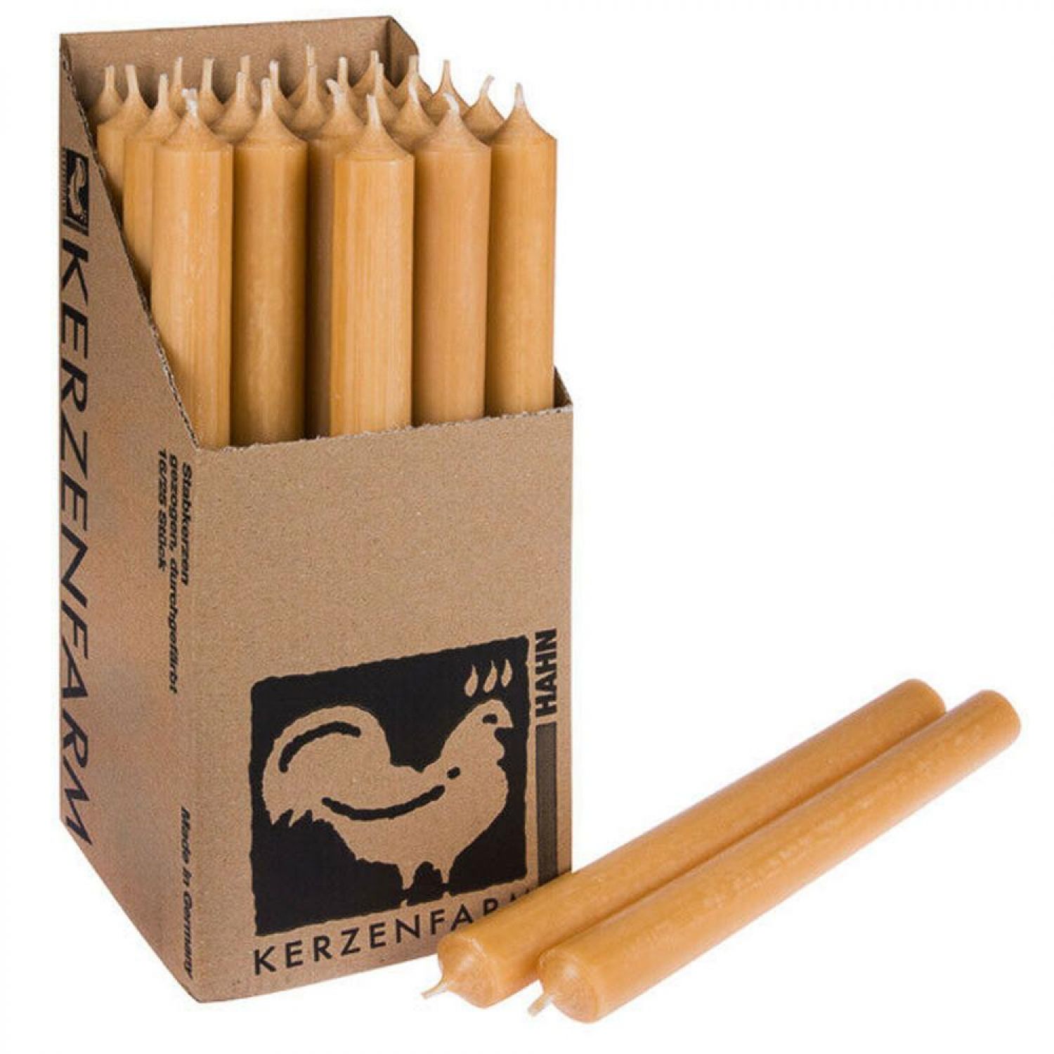 25 Stabkerzen Karamell 180 x 22 mm Kerzenfarm Kerzen Candle