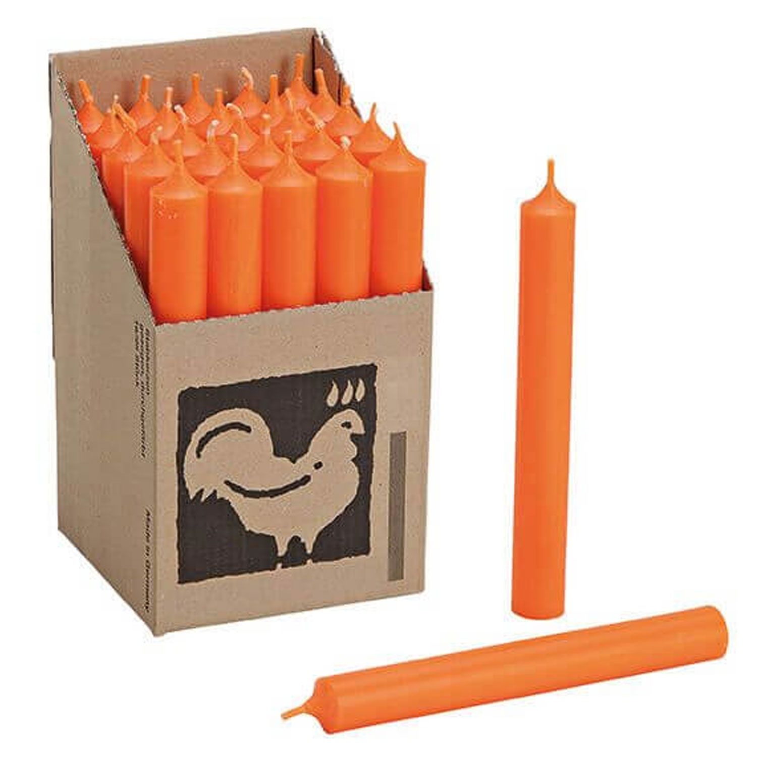 25 Stabkerzen Orange 180 x 22 mm Kerzenfarm Kerzen Candle
