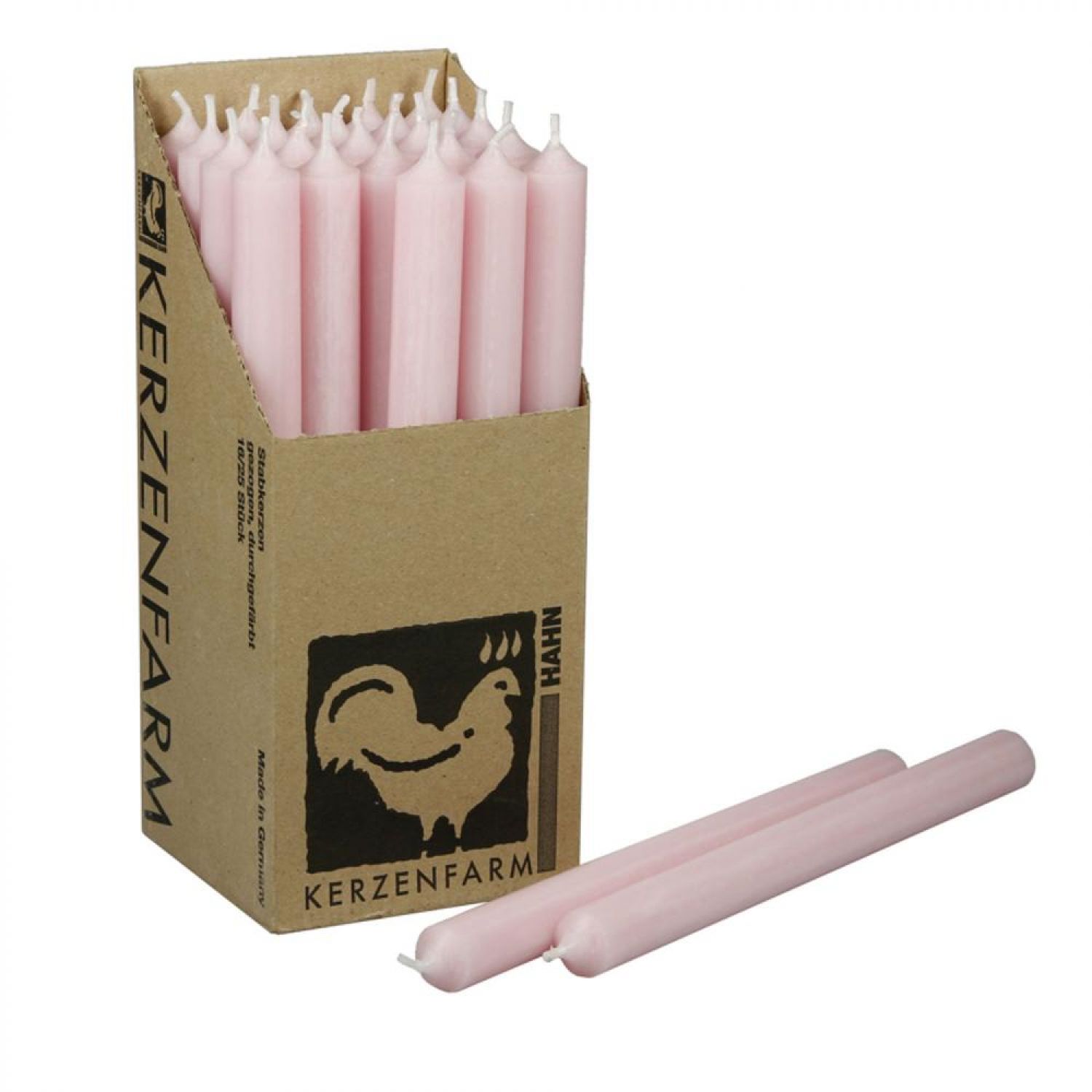 25 Stabkerzen Pastellaltrosa 250 x 22 mm Kerzenfarm Kerzen Candle