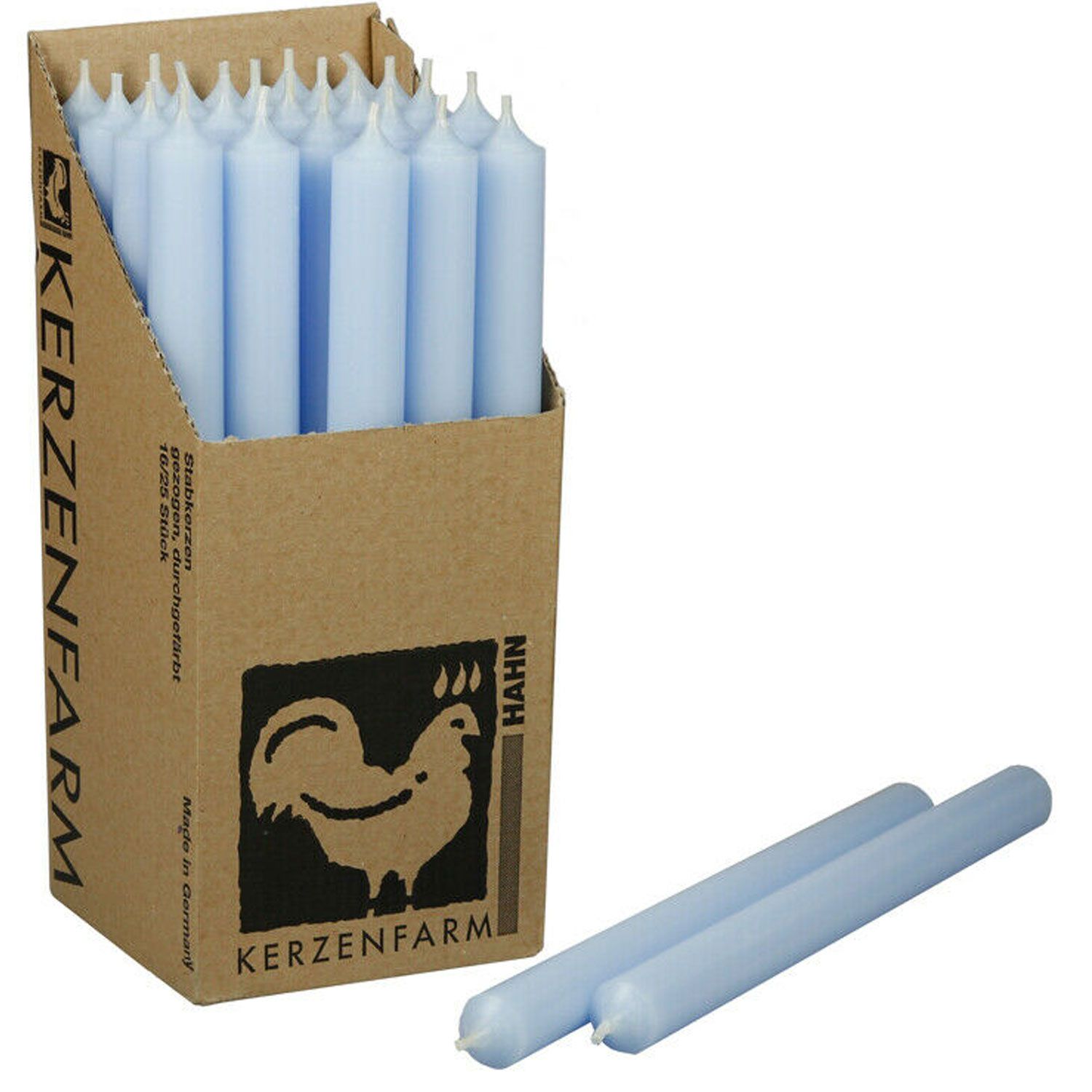25 Stabkerzen Pastellblau 180 x 22 mm Kerzenfarm Kerzen Candle