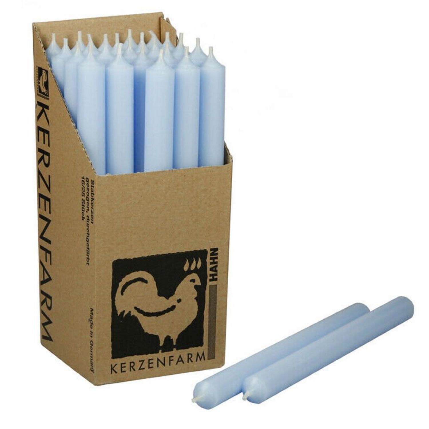 25 Stabkerzen Pastellblau 250 x 22 mm Kerzenfarm Kerzen Candle