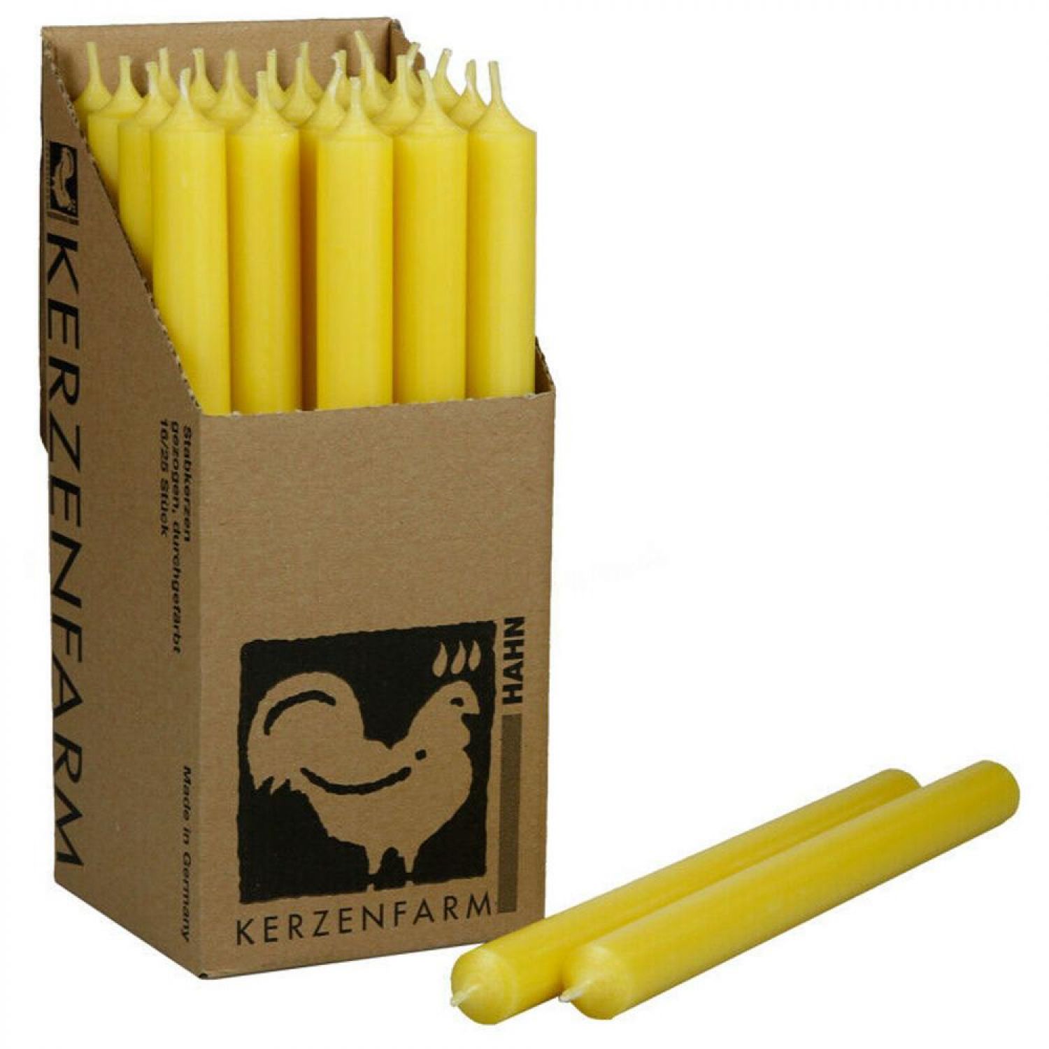 25 Stabkerzen Pastellgelb 250 x 22 mm Kerzenfarm Kerzen Candle