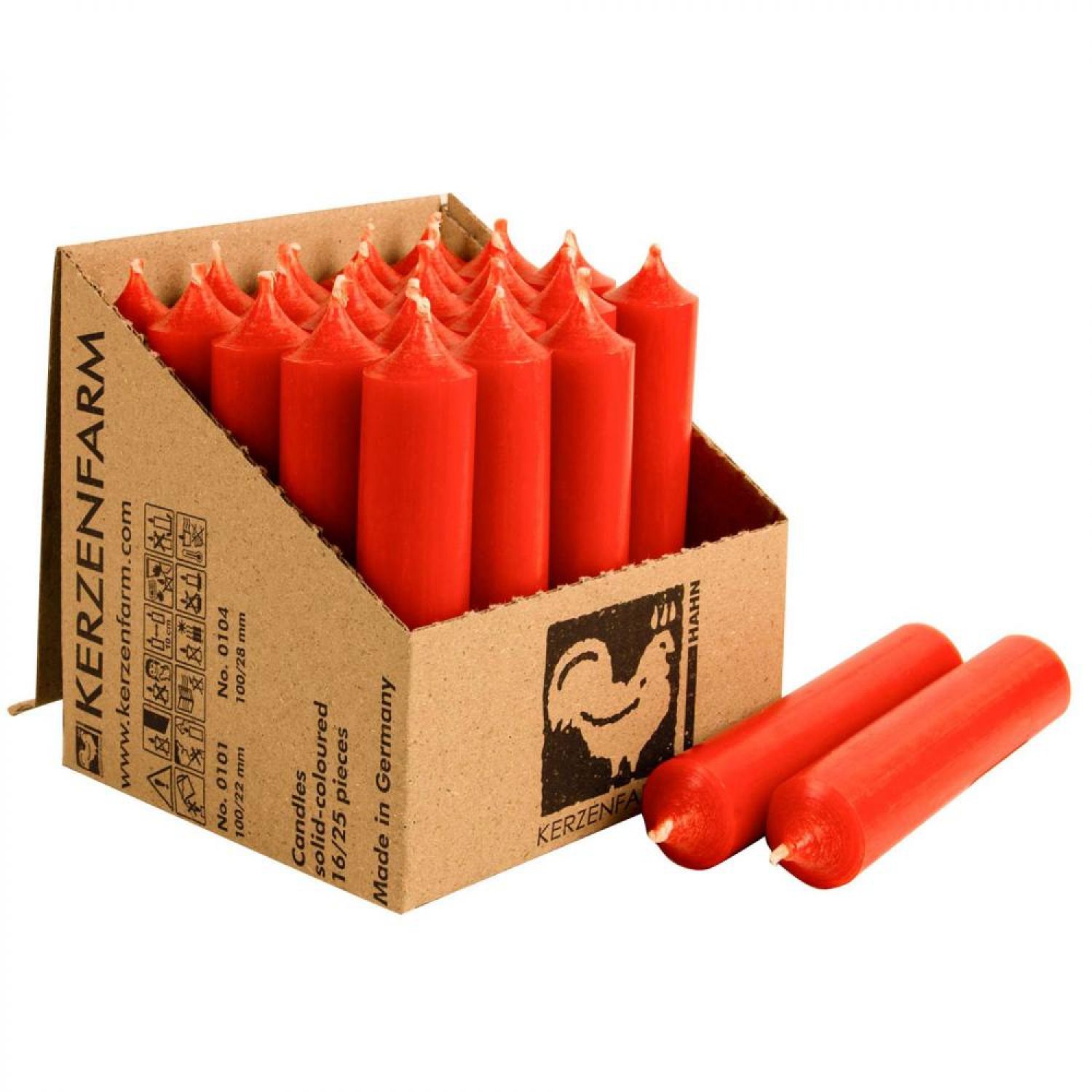 25 Stabkerzen Rost 100 x 22 mm Kerzenfarm Kerzen Candle