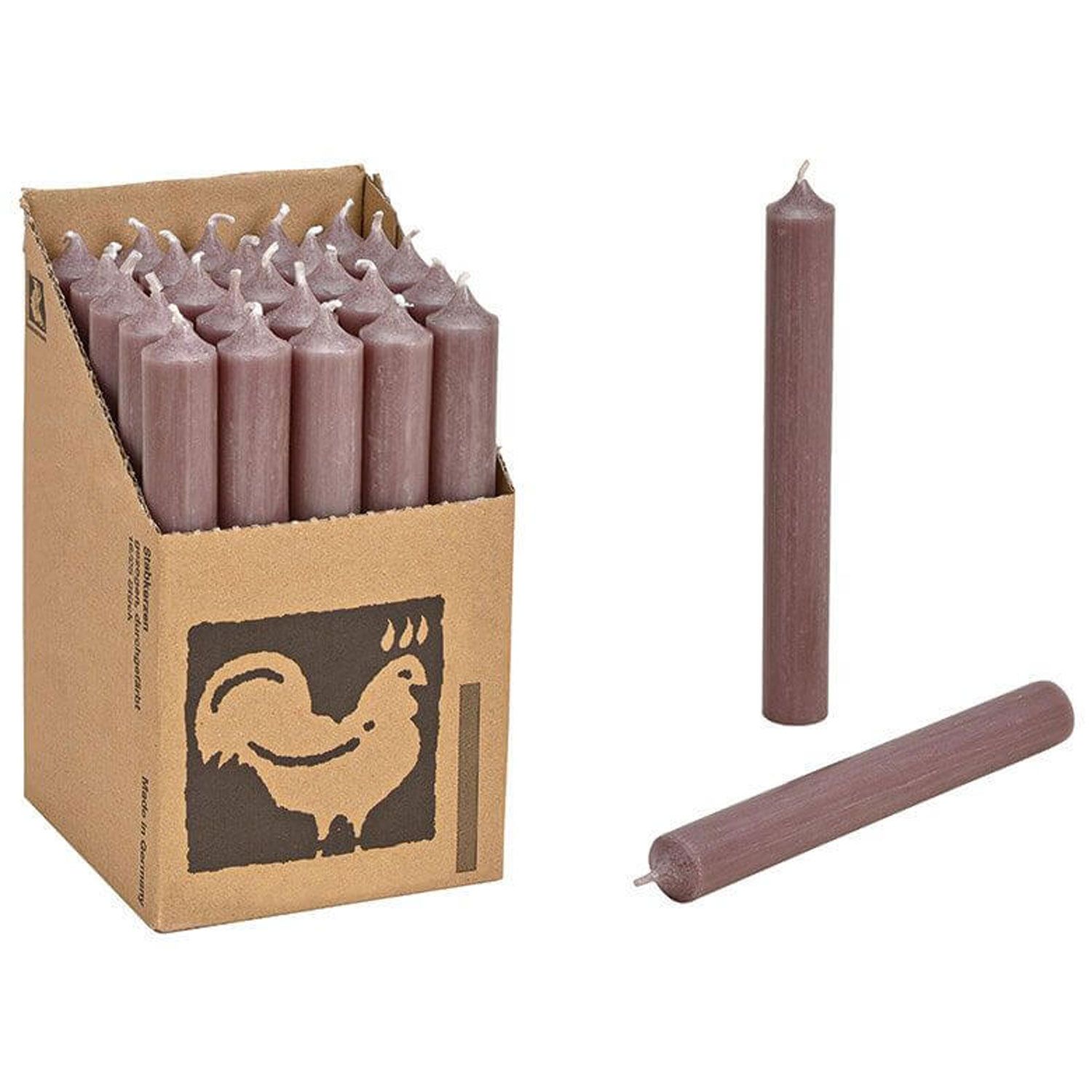 25 Stabkerzen Schlamm - Erdig 180 x 22 mm Kerzenfarm Kerzen Candle
