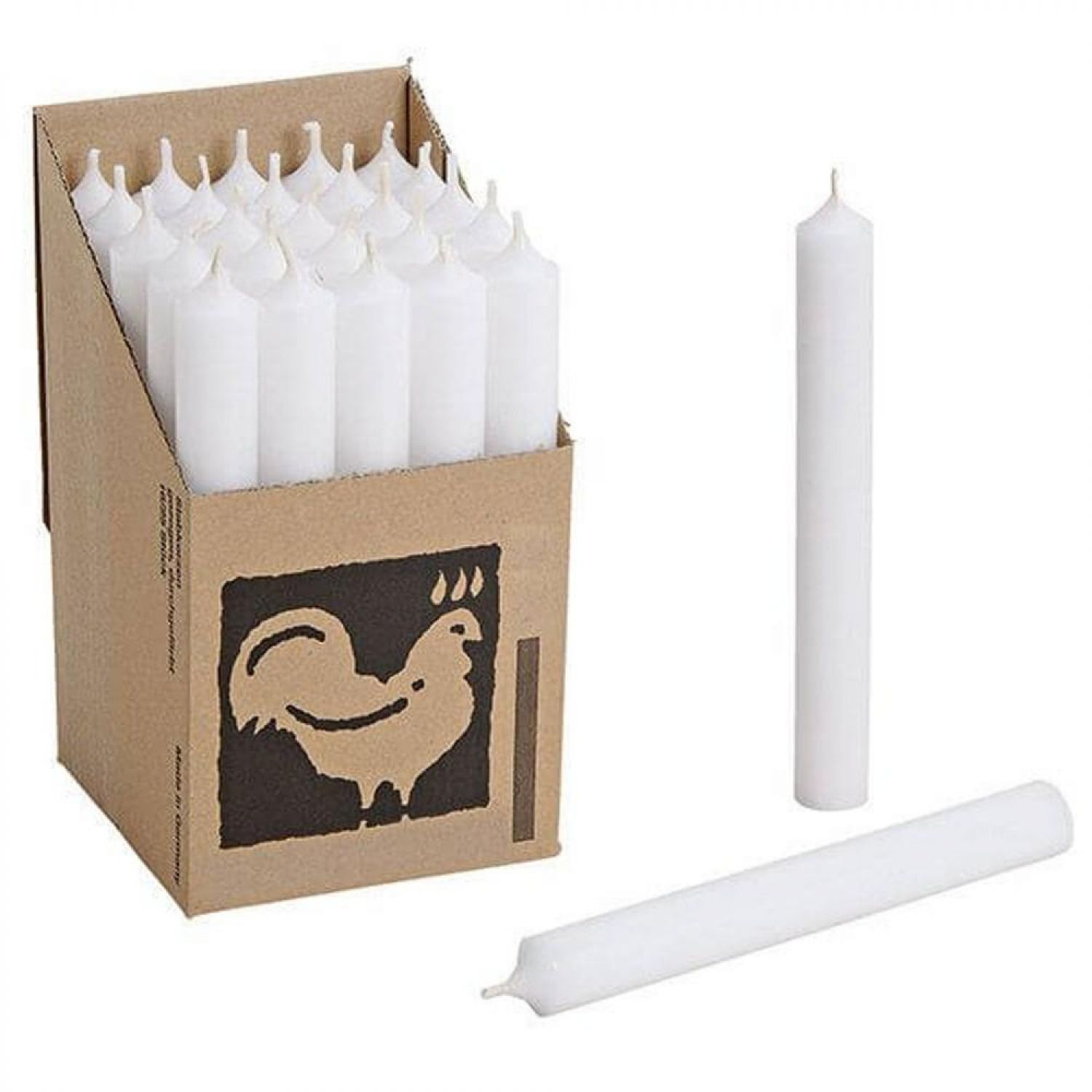 25 Stabkerzen Wei� - White 250 x 22 mm Kerzenfarm Kerzen Candle