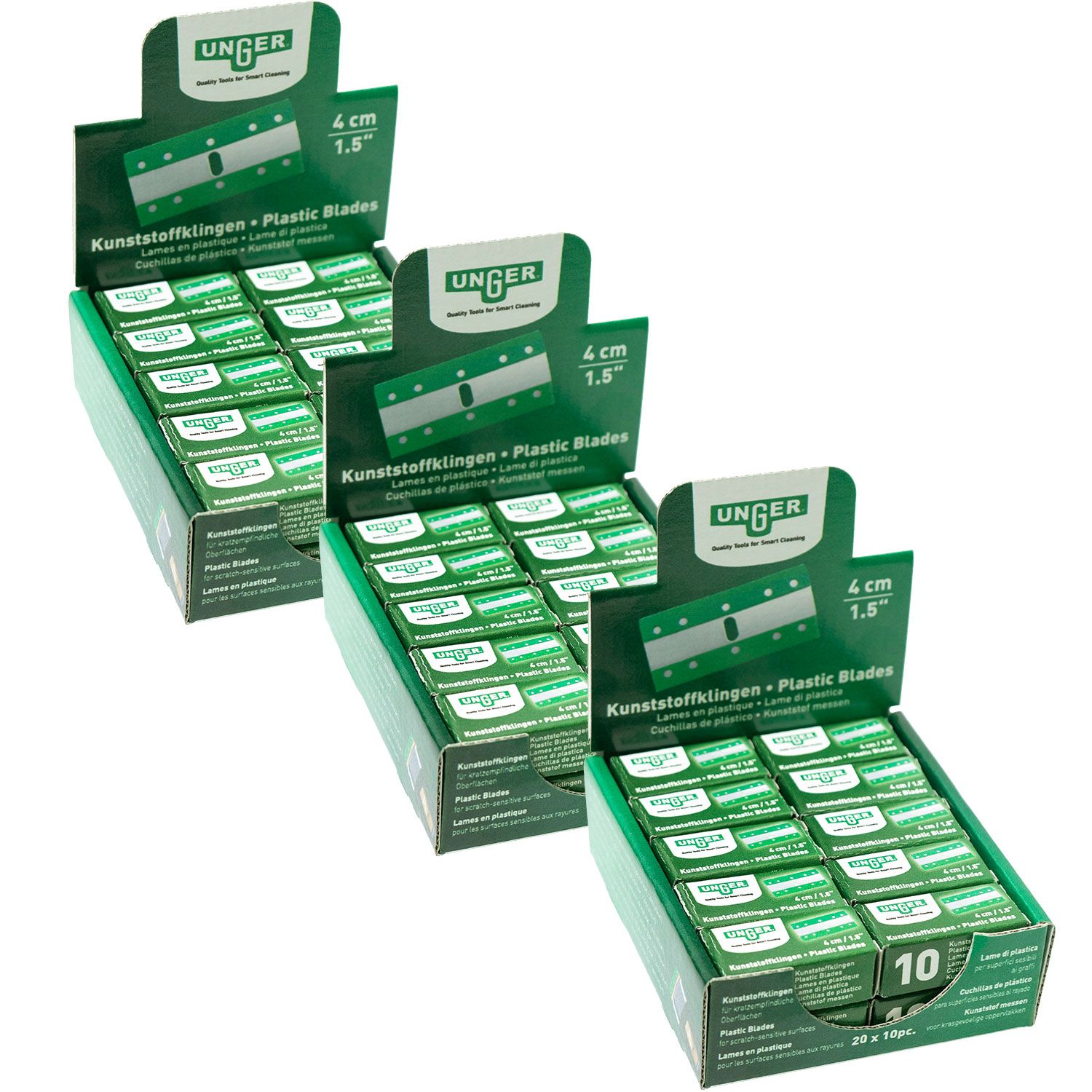 3 x Unger SRB4P 4 cm Kunststoffklingen Box 10 Klingen f�r Sicherheitsschaber Set