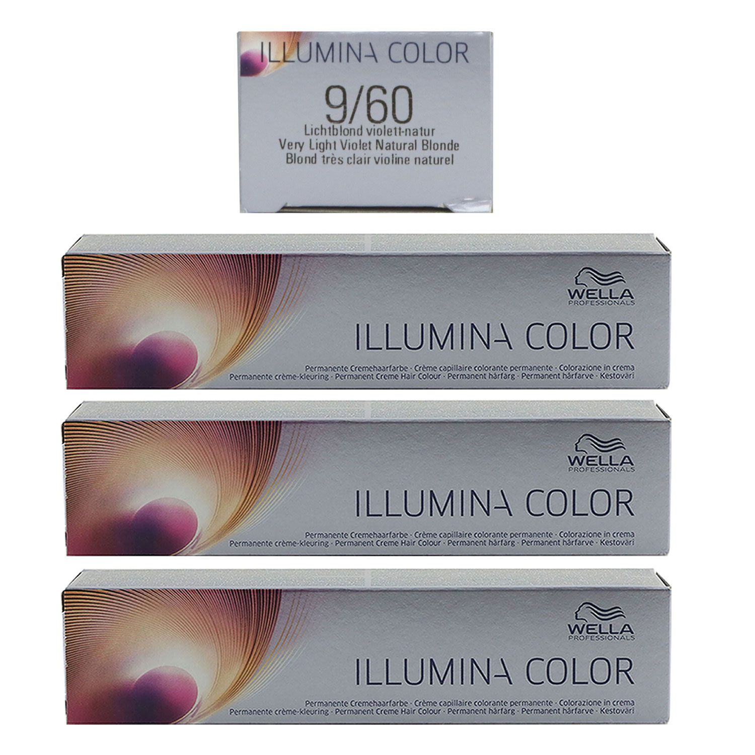 3 X Wella Illumina Color 60 Ml Set 9 60 Lichtblond Violett Natur Bei Riemax