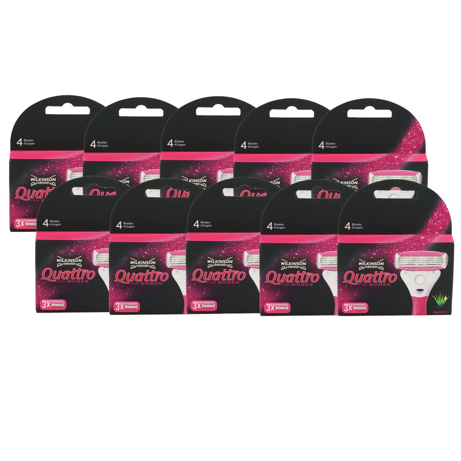 30 Wilkinson Sword Quattro For Women Rasierklingen 10 x 3 Klingen Ersatzklingen