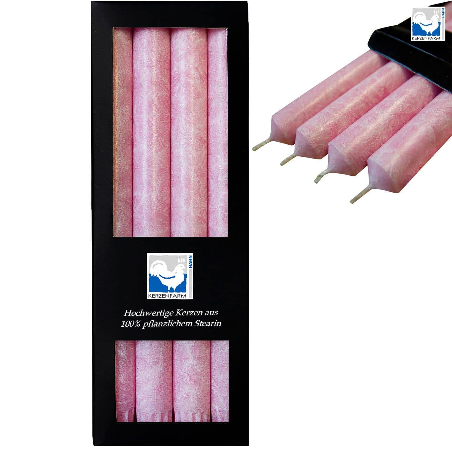4 Stearin Stabkerzen Pastellaltrosa 250 x 22 mm Kerzenfarm Kerzen Candle Set