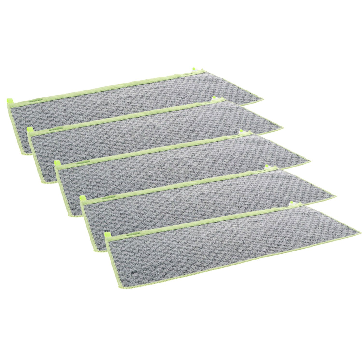 5 x Greenspeed Hydra Scrub Mikrofasermopp 54 x 25 cm grau gr�n Set