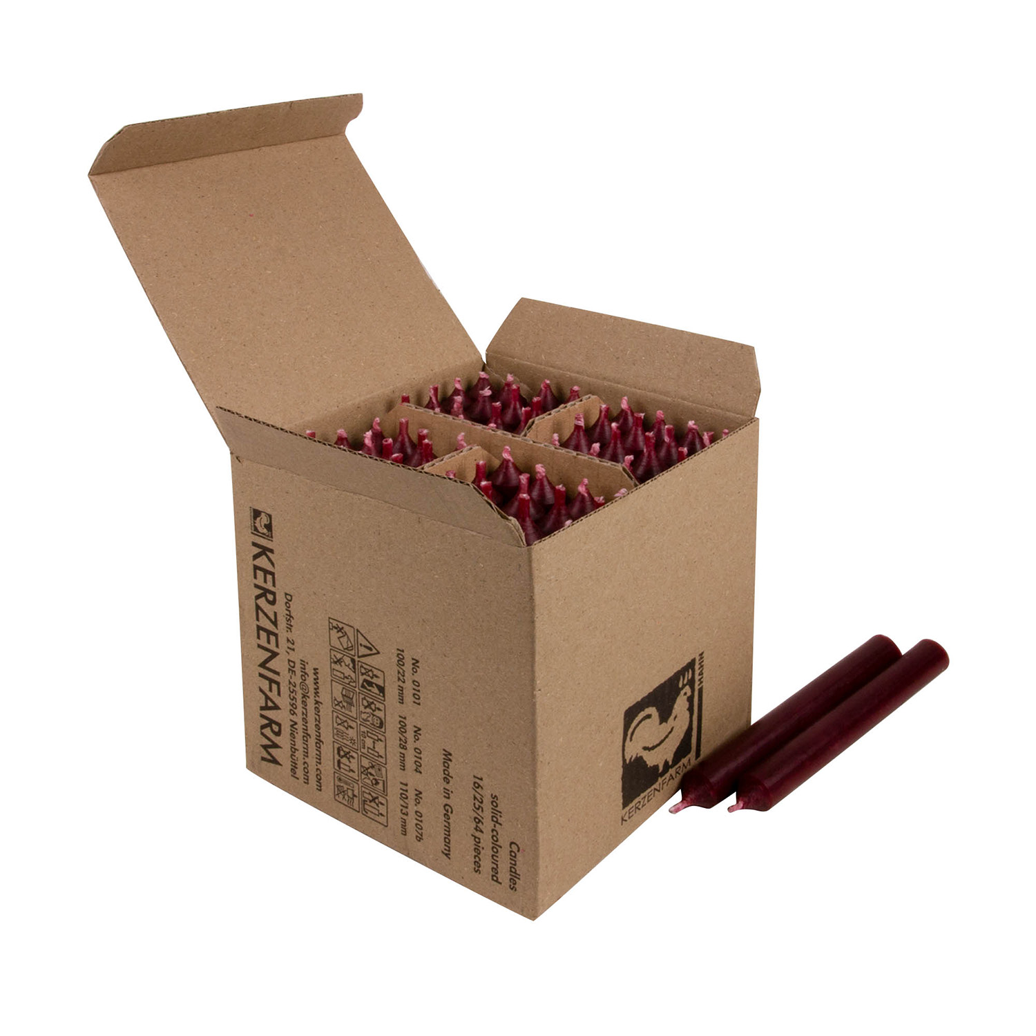 64 Stabkerzen 110 x 13 mm Kerzenfarm Kerzen Candle Set - verschiedene Farben