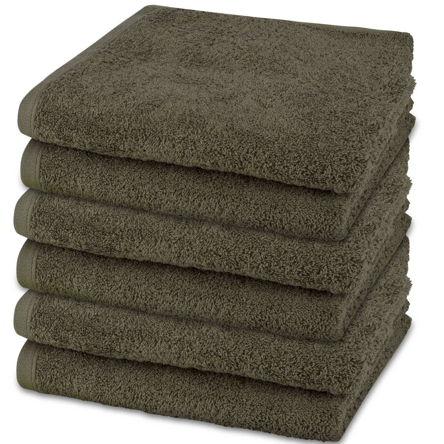 6er Ross Frottier Handtuch 4004 Vita 37 Olive 50 x 100 cm Baumwolle Set