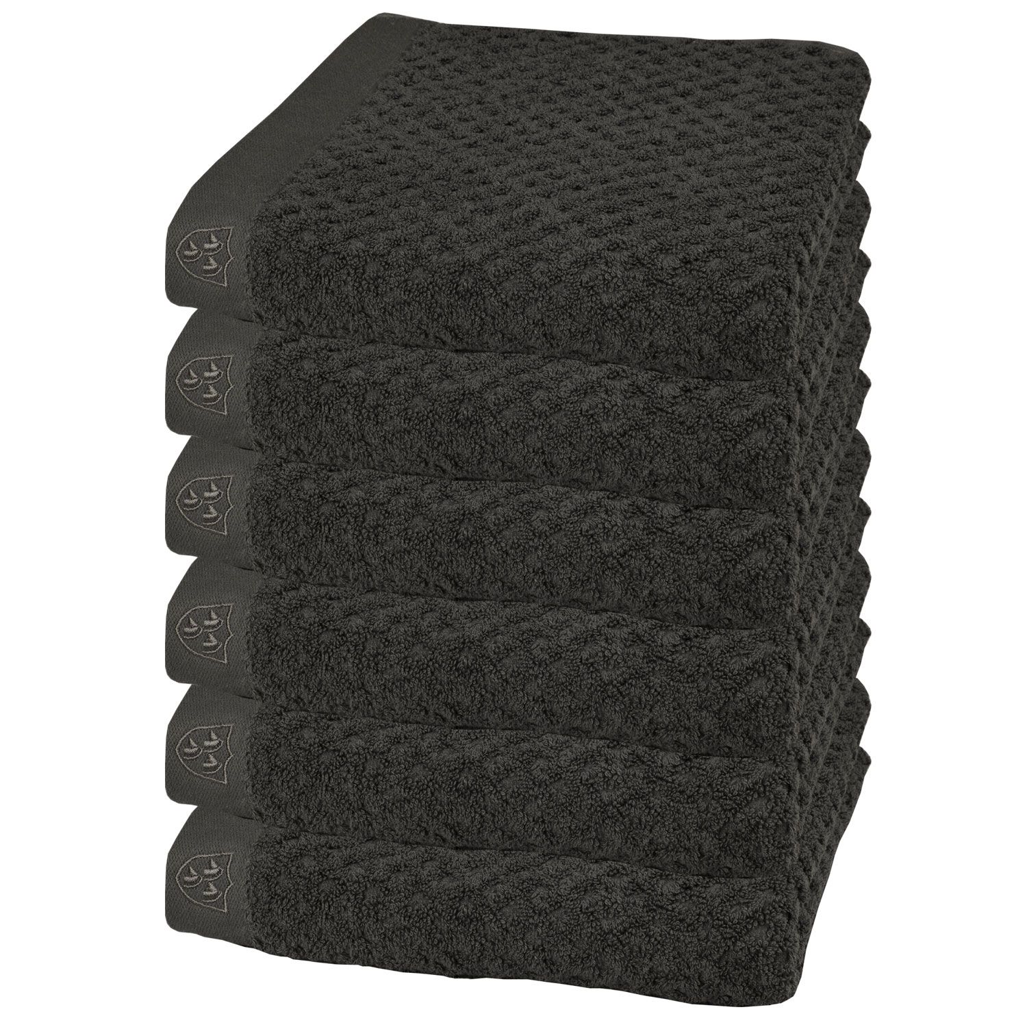 6er Ross Frottier Handtuch 4010 Harmony 88 Graphit 50 x 100 cm 100 % Baumwolle Set
