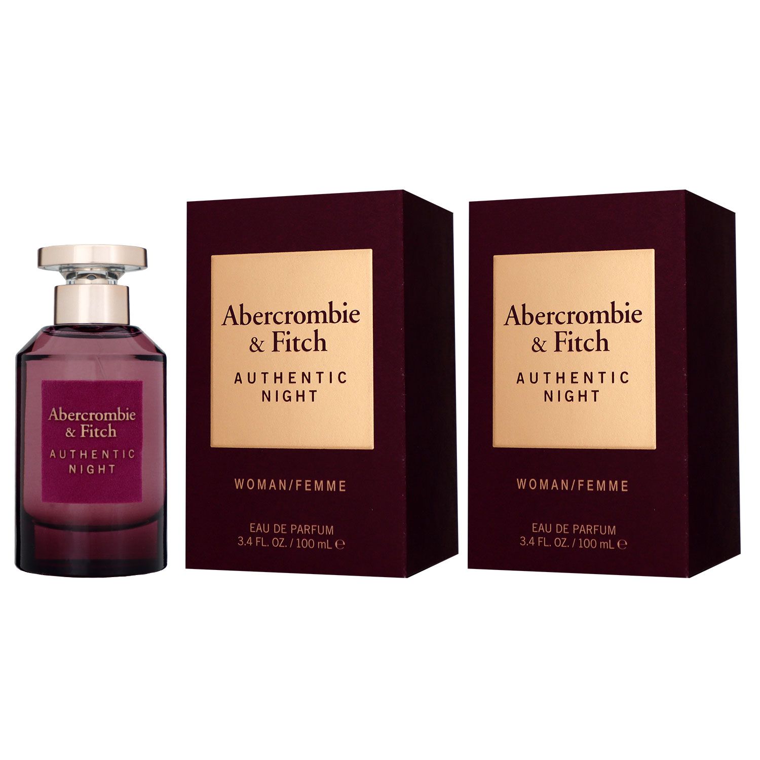 Abercrombie & Fitch Authentic Night Woman 2 x 100 ml Eau de Parfum EDP