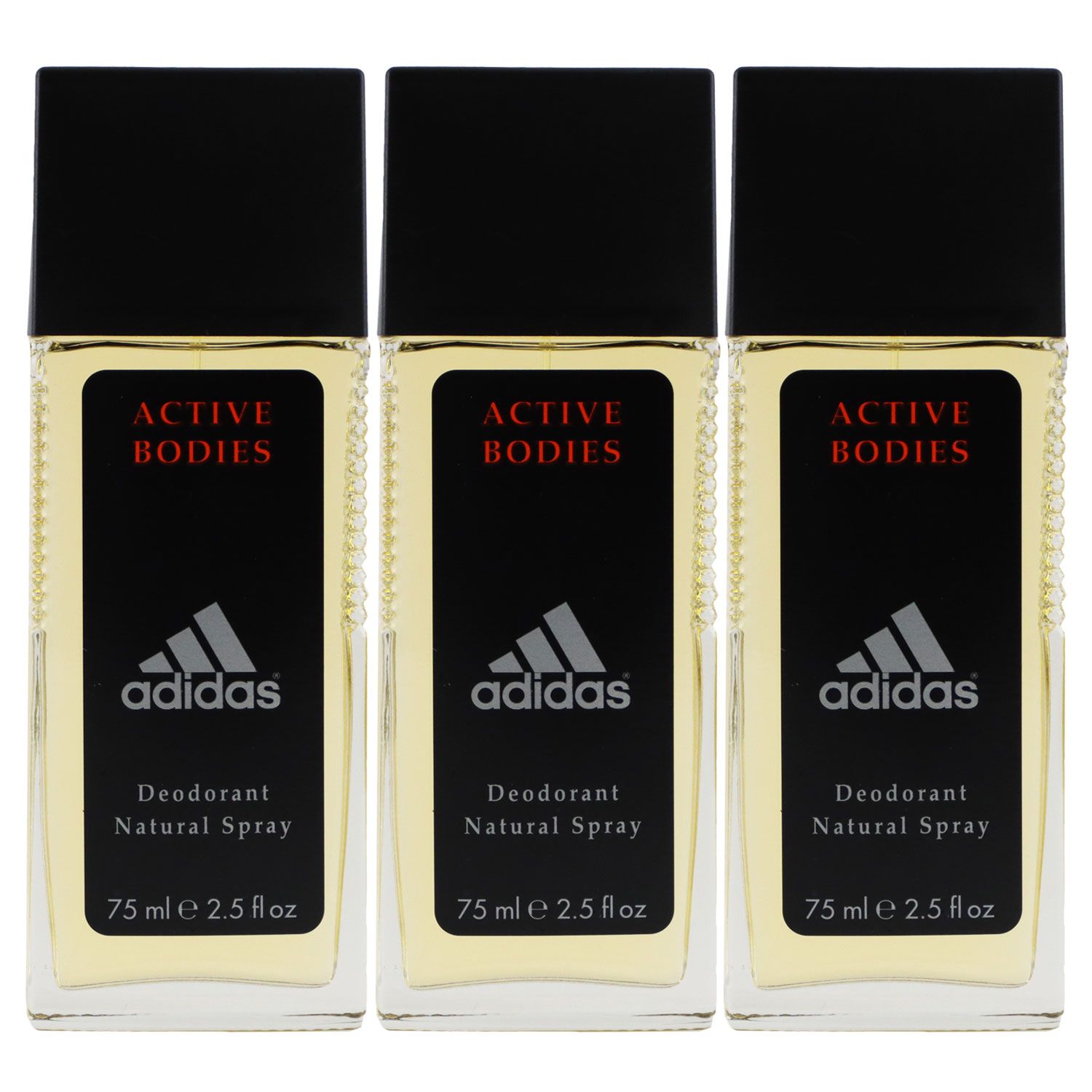 Adidas Active Bodies 3 x 75 ml Deodorant Natural Spray Set