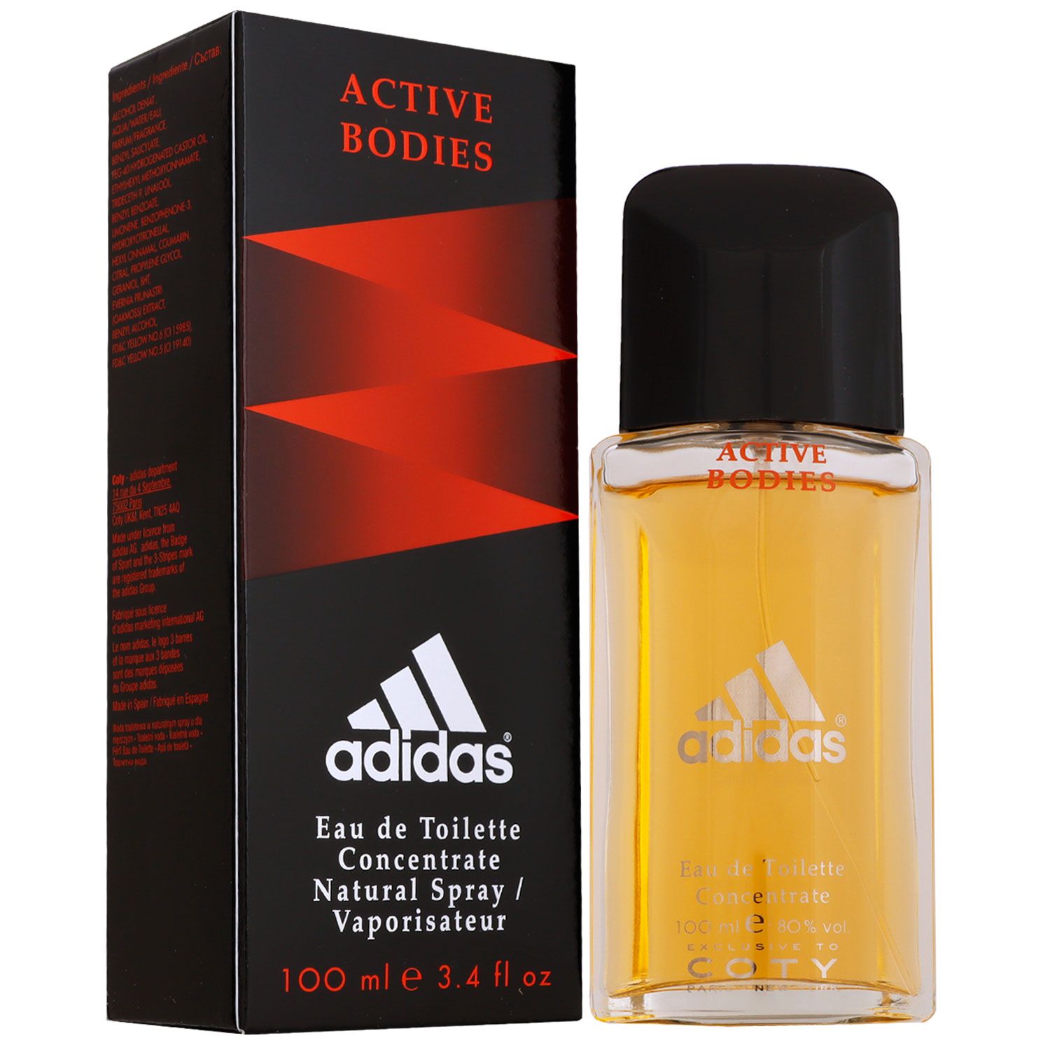 Adidas Active Bodies Concentrate 100 ml Eau de Toilette EDT Herrenduft