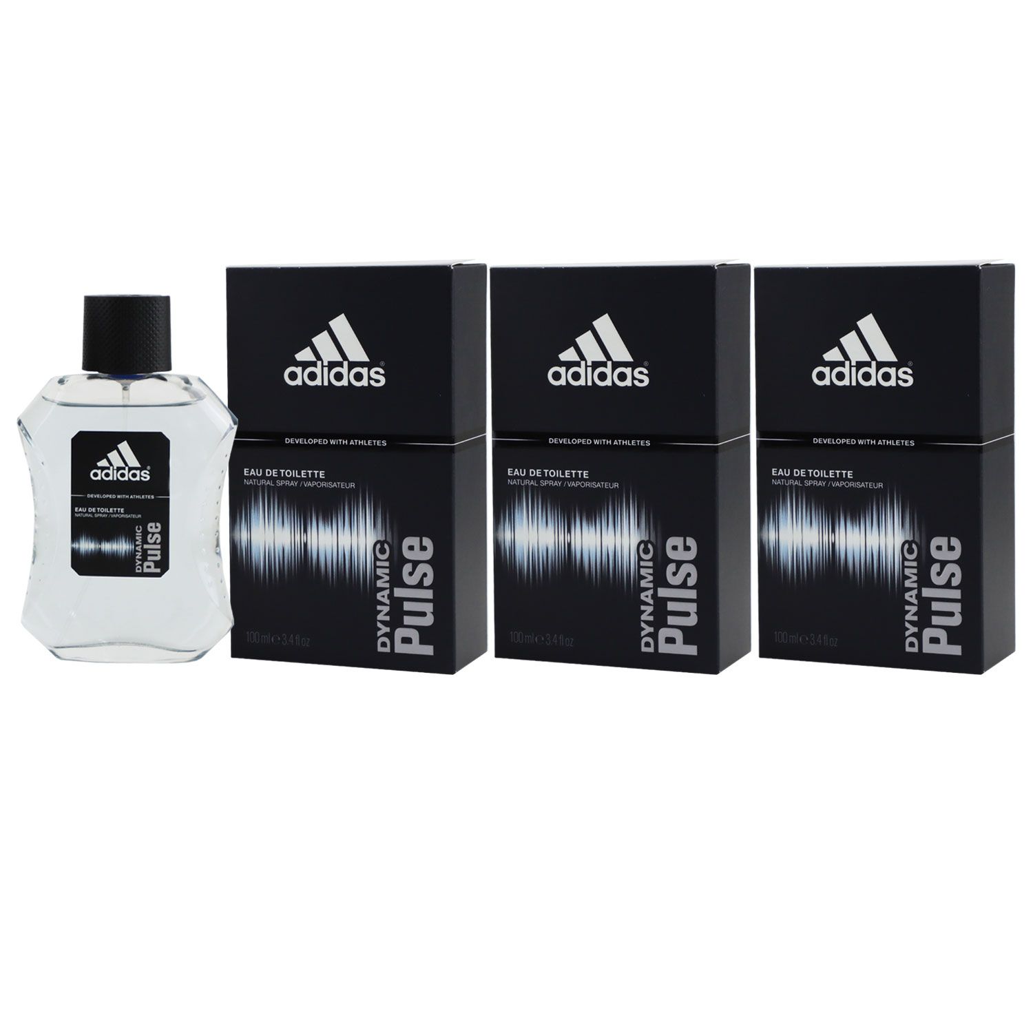 Adidas Dynamic Pulse 3 x 100 ml Eau de Toilette EDT Set Herrenparfum