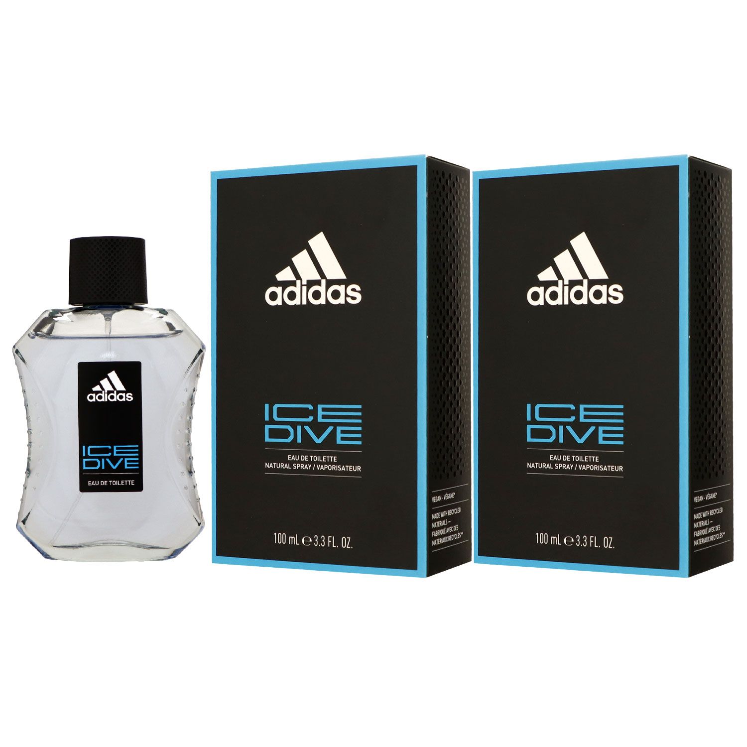 Adidas Ice Dive 2 x 100 ml Eau de Toilette EDT Set Herrenduft