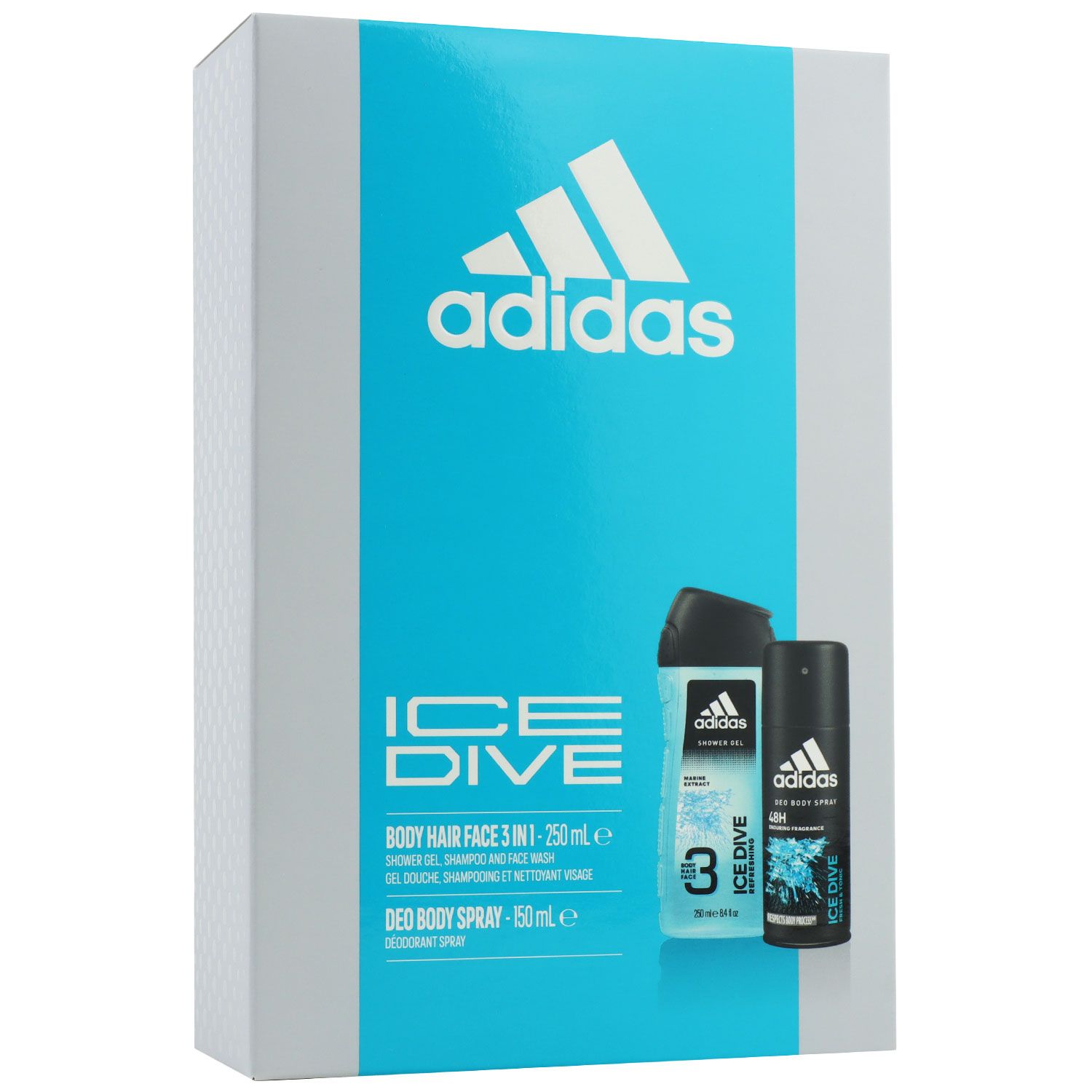 Adidas Ice Dive Set 150 ml Deodorant Deospray & 250 ml