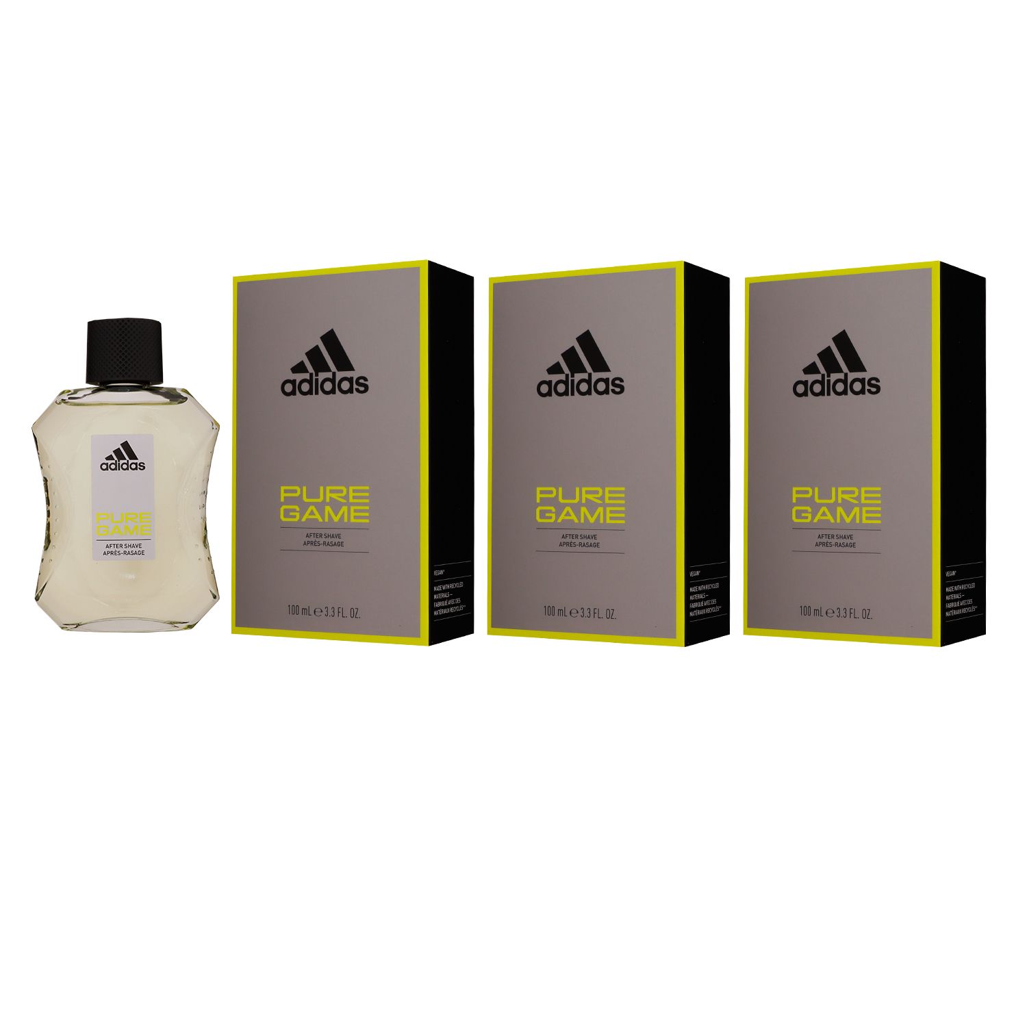 Adidas Pure Game 3 x 100 ml Aftershave After Shave Set