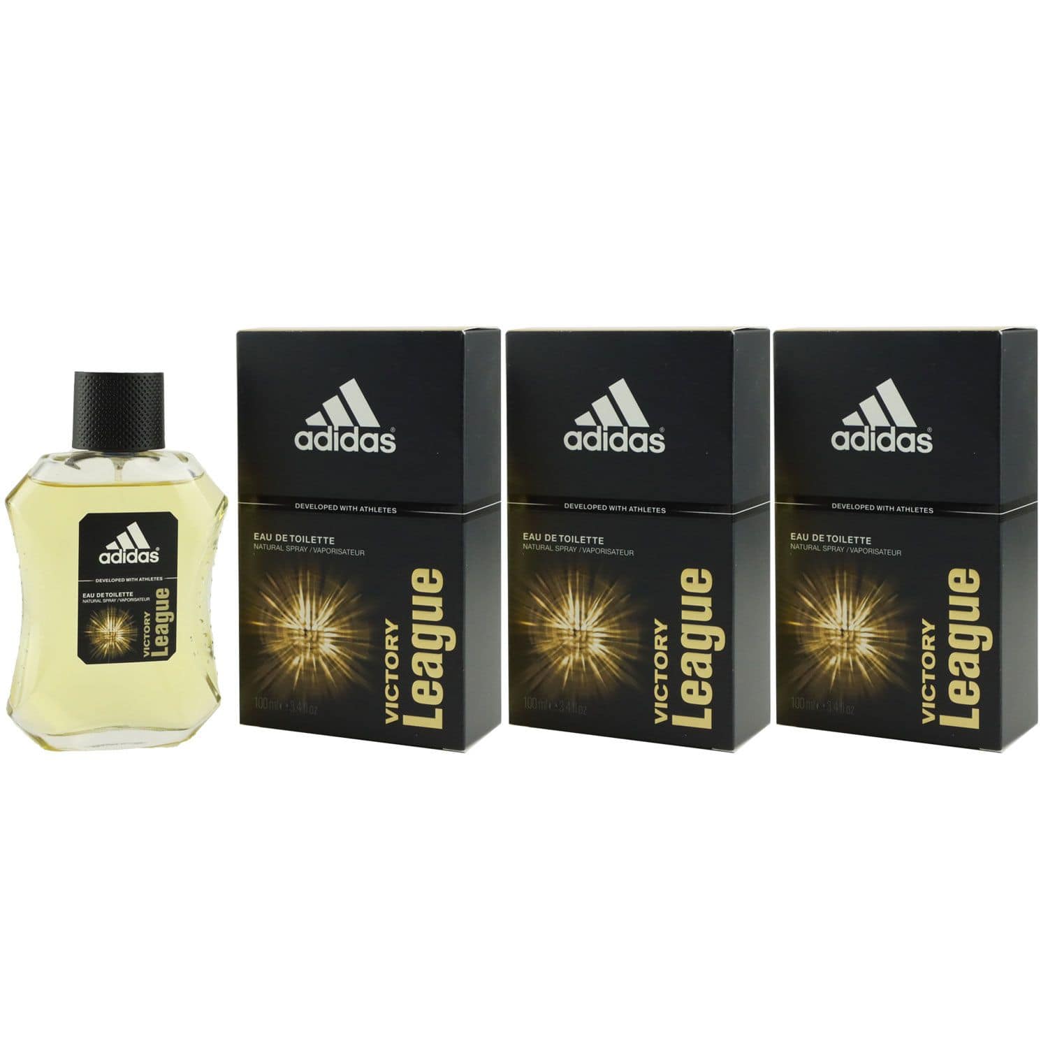 Adidas Victory League 3 x 100 ml Eau de Toilette EDT Set