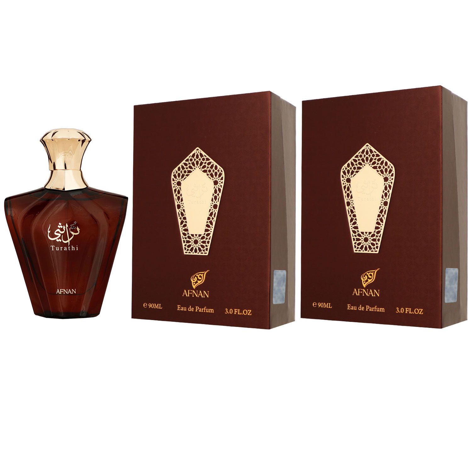 Afnan Perfumes Turathi Brown 2 x 90 ml Eau de Parfum EDP Herrenparfum Set