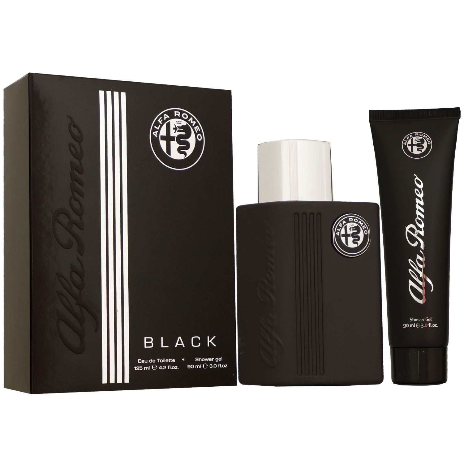 Alfa Romeo Black Set 125 ml Eau de Toilette EDT & 90 ml Duschgel Showergel