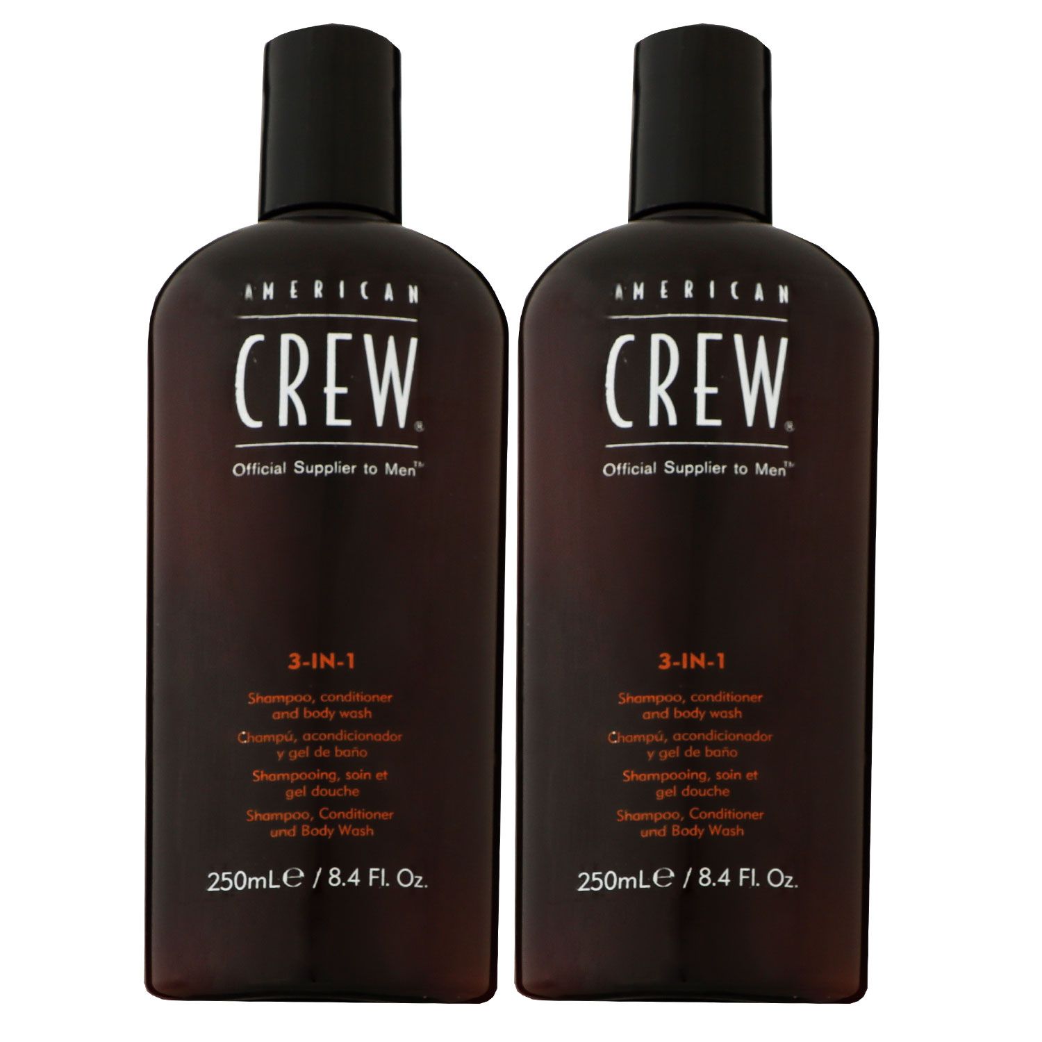 American Crew Classic 3 in 1 2 x 250 ml Shampoo Conditioner Bodywash Set