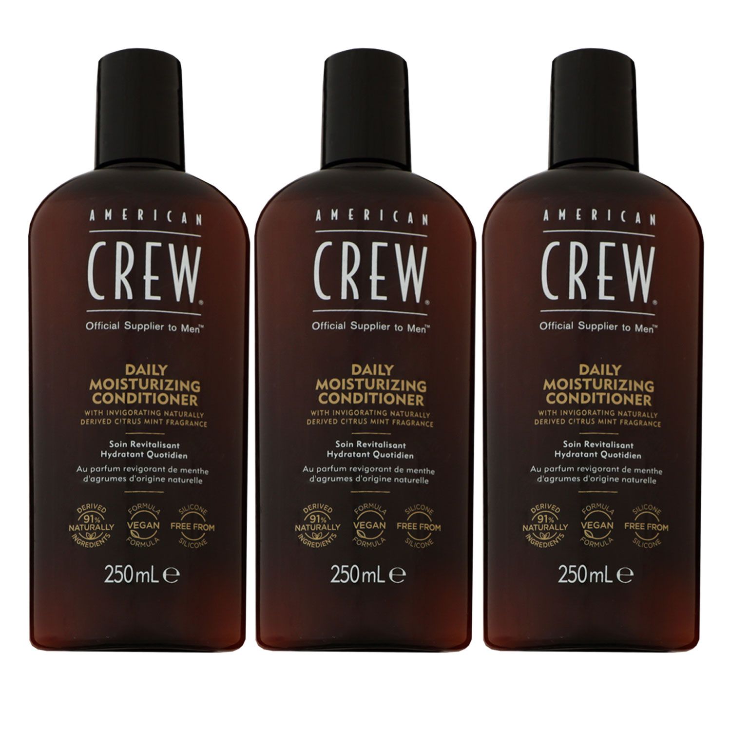 American Crew Daily Moisturizing 3 x 250 ml Conditioner for Men Set