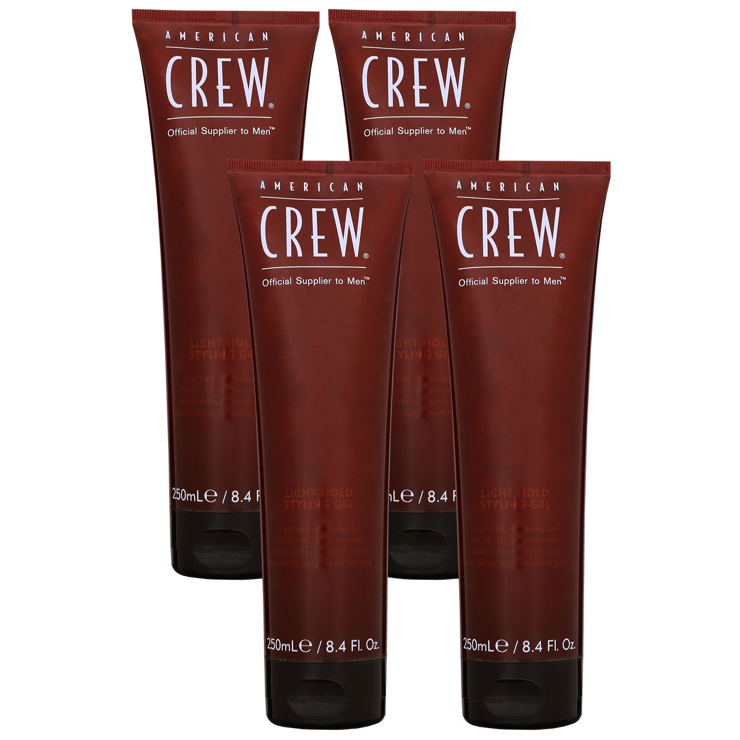 American Crew Light Hold Texture 4 x 250 ml Gel Styling Gel leichter Halt Tube Set