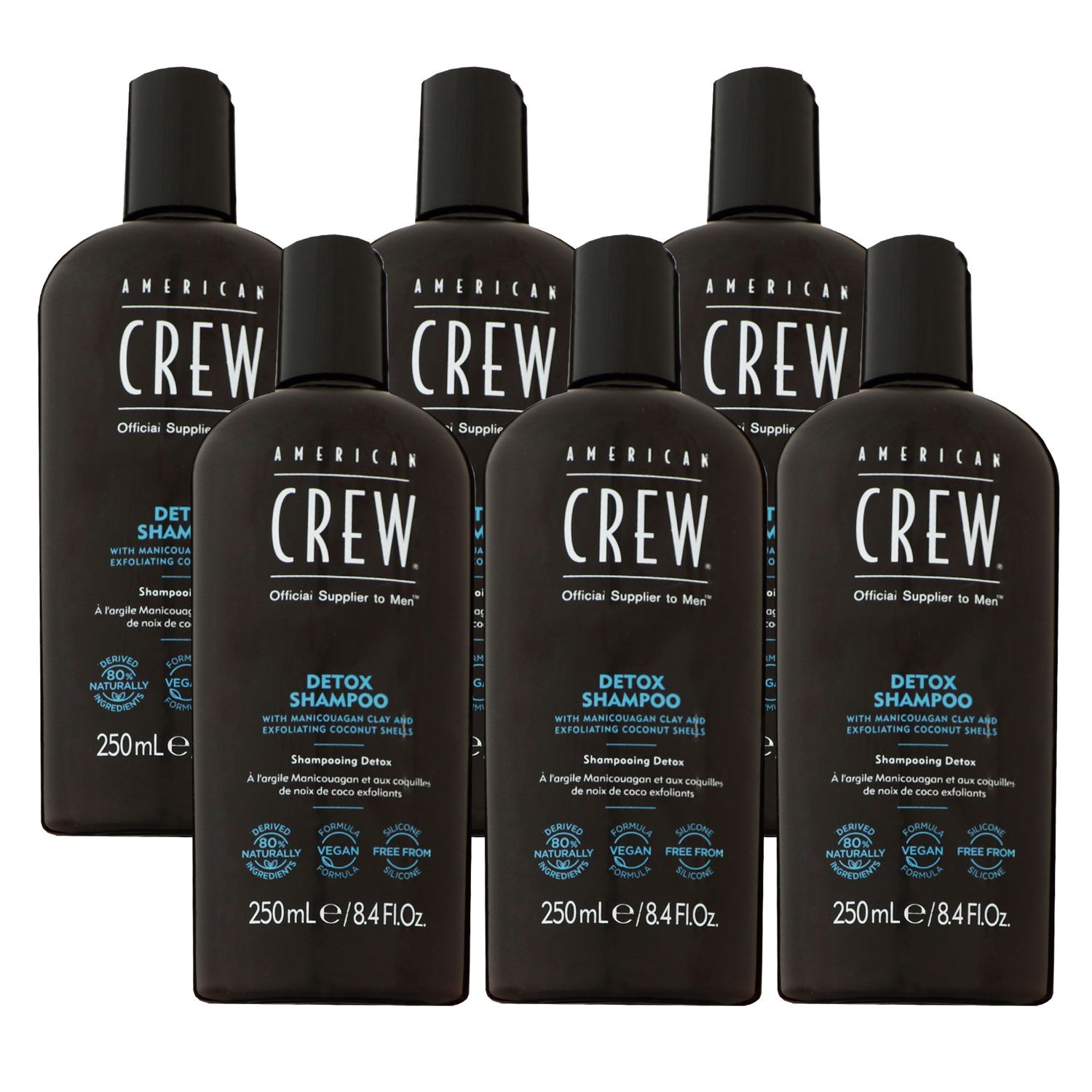 American Crew Reinigungsshampoo 6 x 250 ml Haarshampoo Herren Set